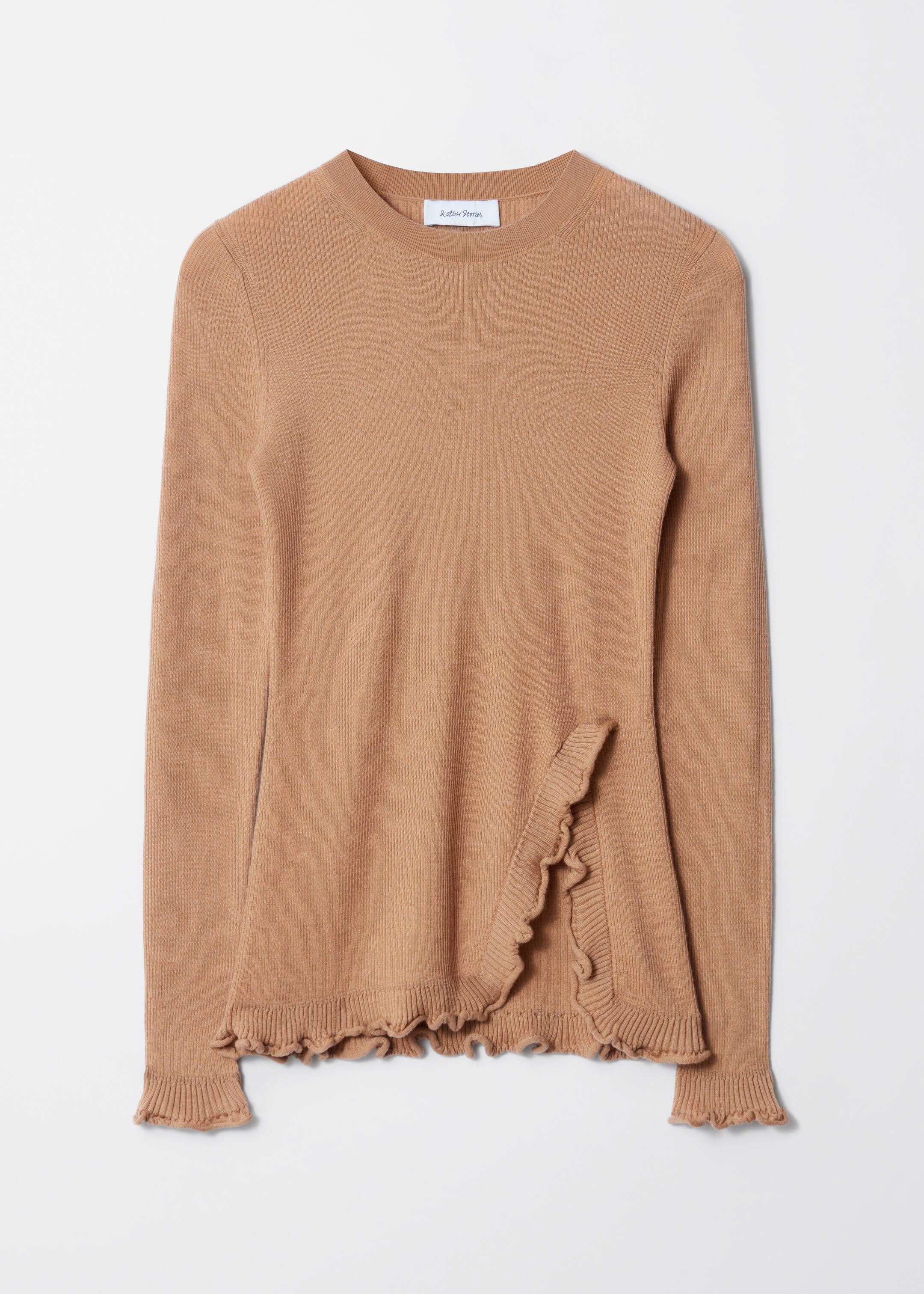 Ver imagen más grande: Top con abertura y volantes - Beige - MUJER | H&M ES 1