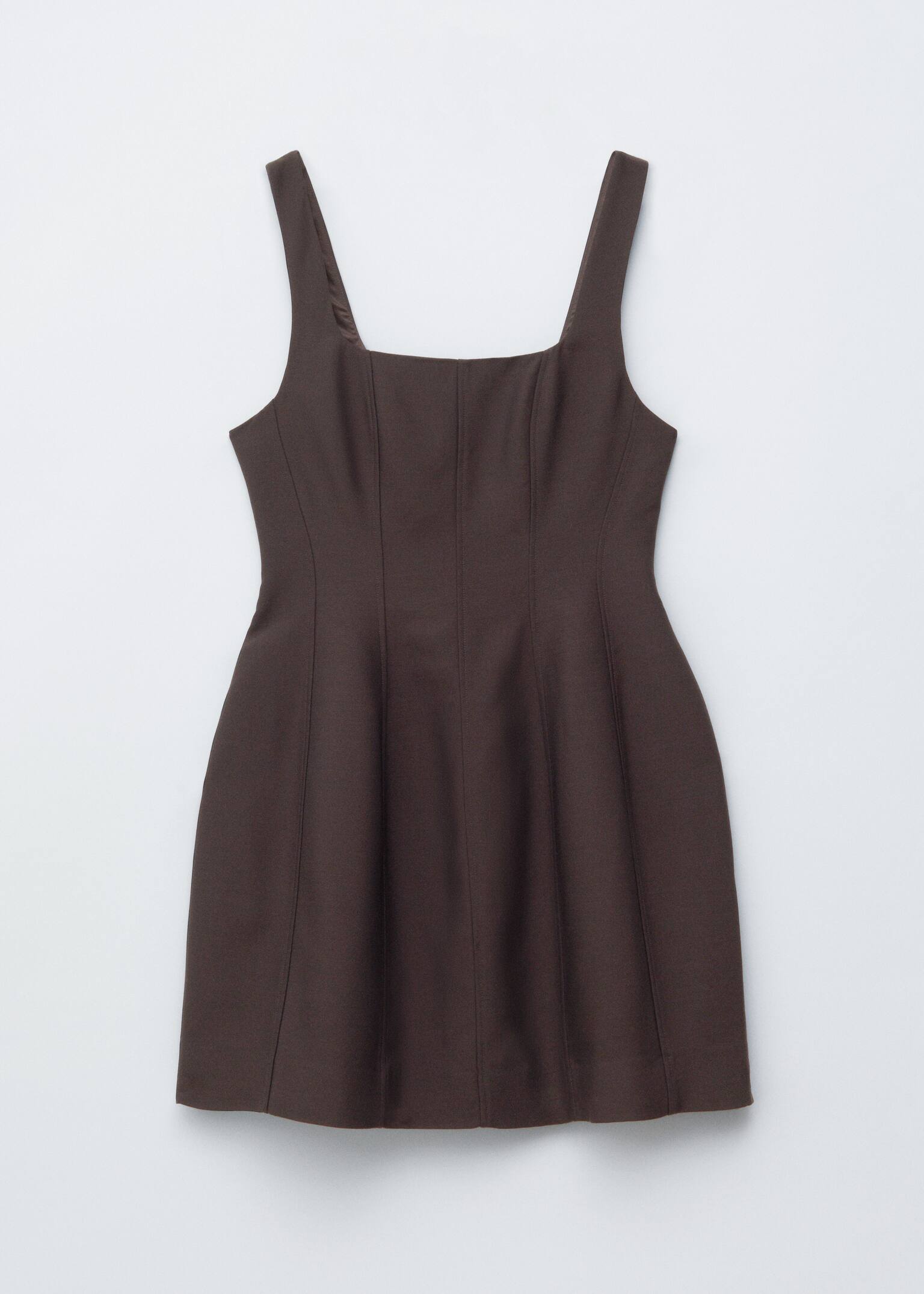 Minikleid im Korsagenstil - Dunkelbraun/Schwarz - 2