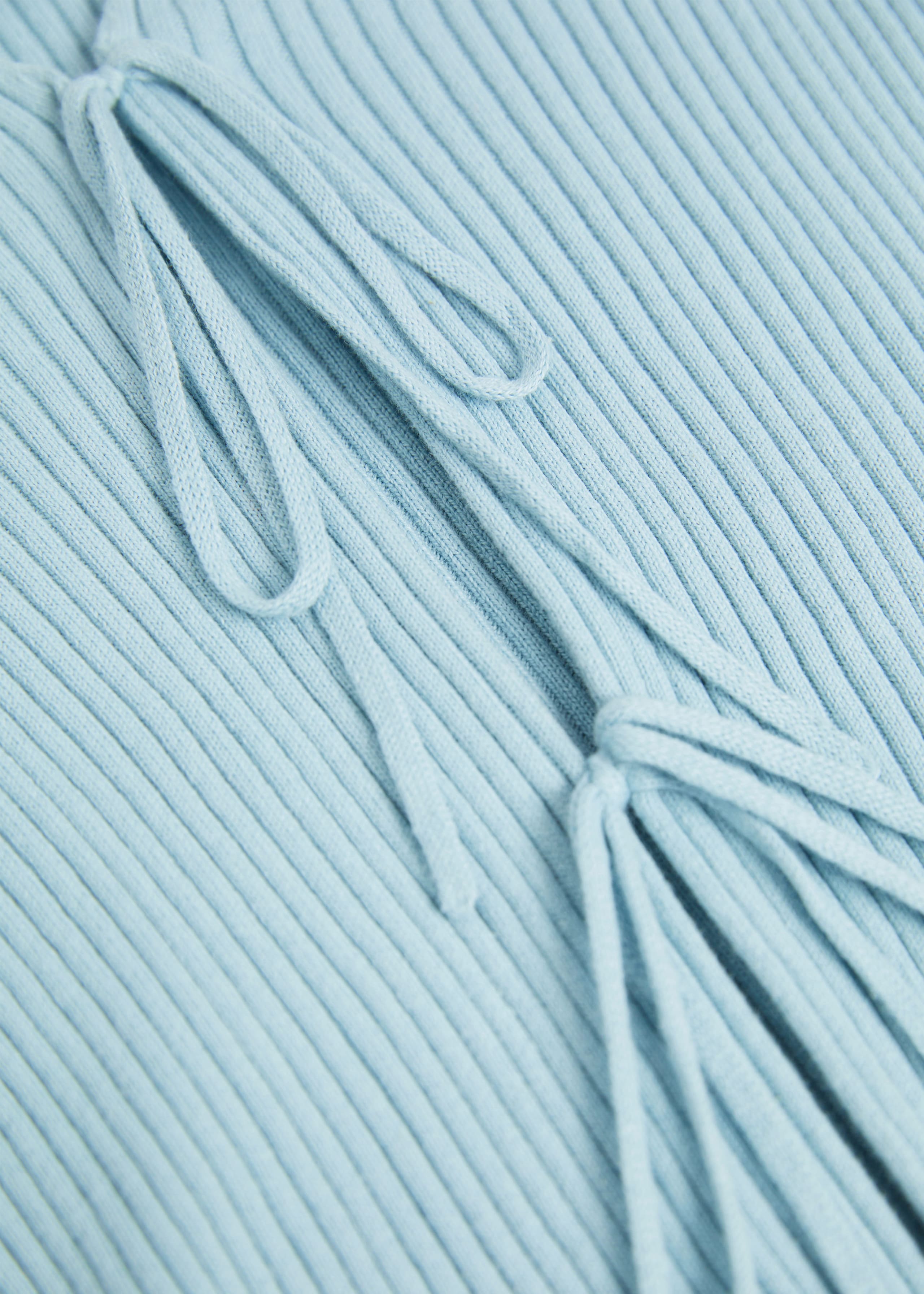 Tie-Front Ribbed Cardigan - {{variantName}} - Descriptive Detail