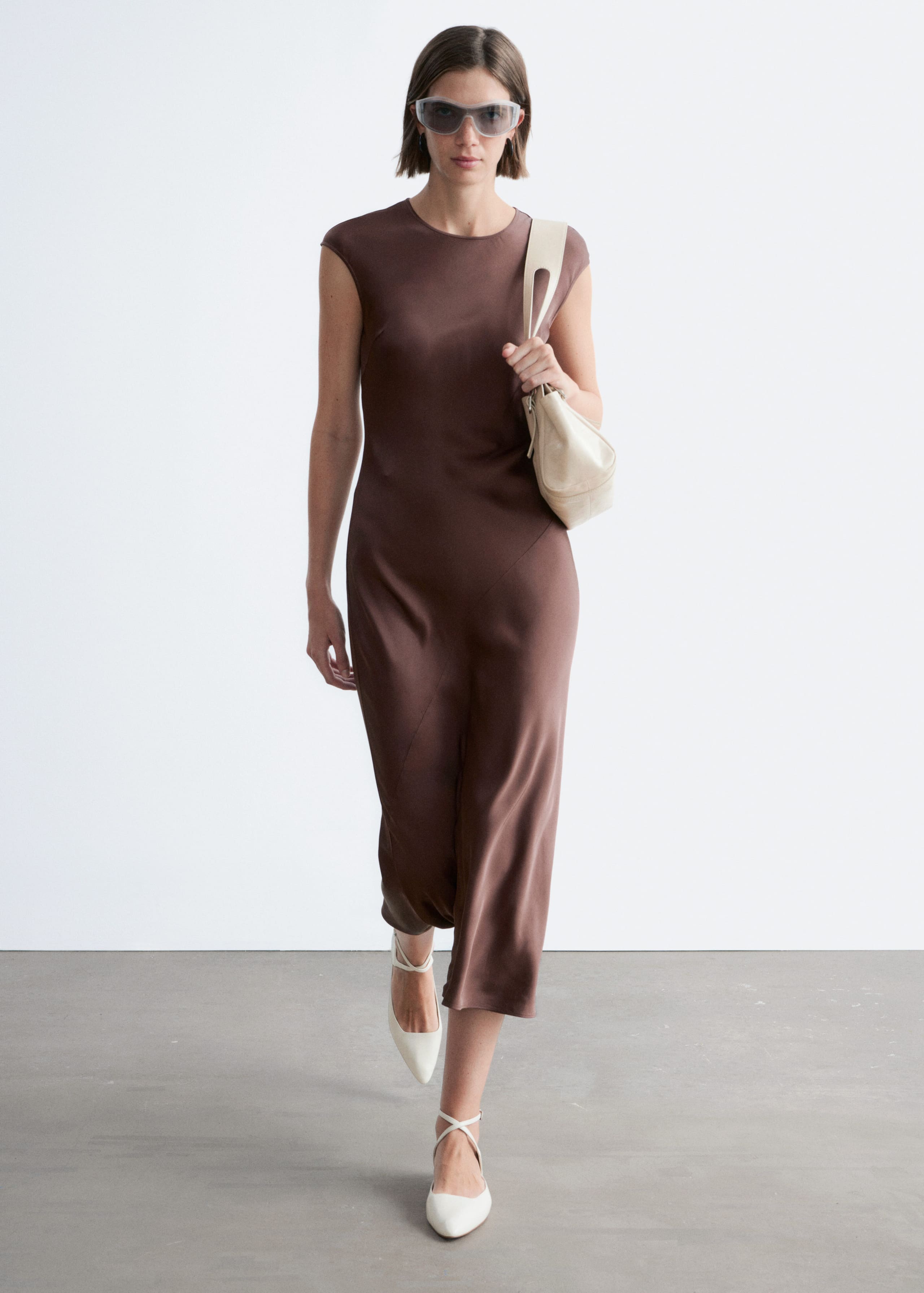 Image of Fitted Satin Maxi Dress