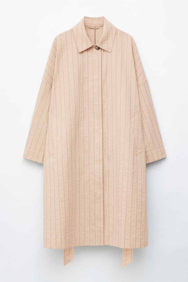 Gabardina de corte holgado y raya diplomática - Beige/Raya diplomática - 1