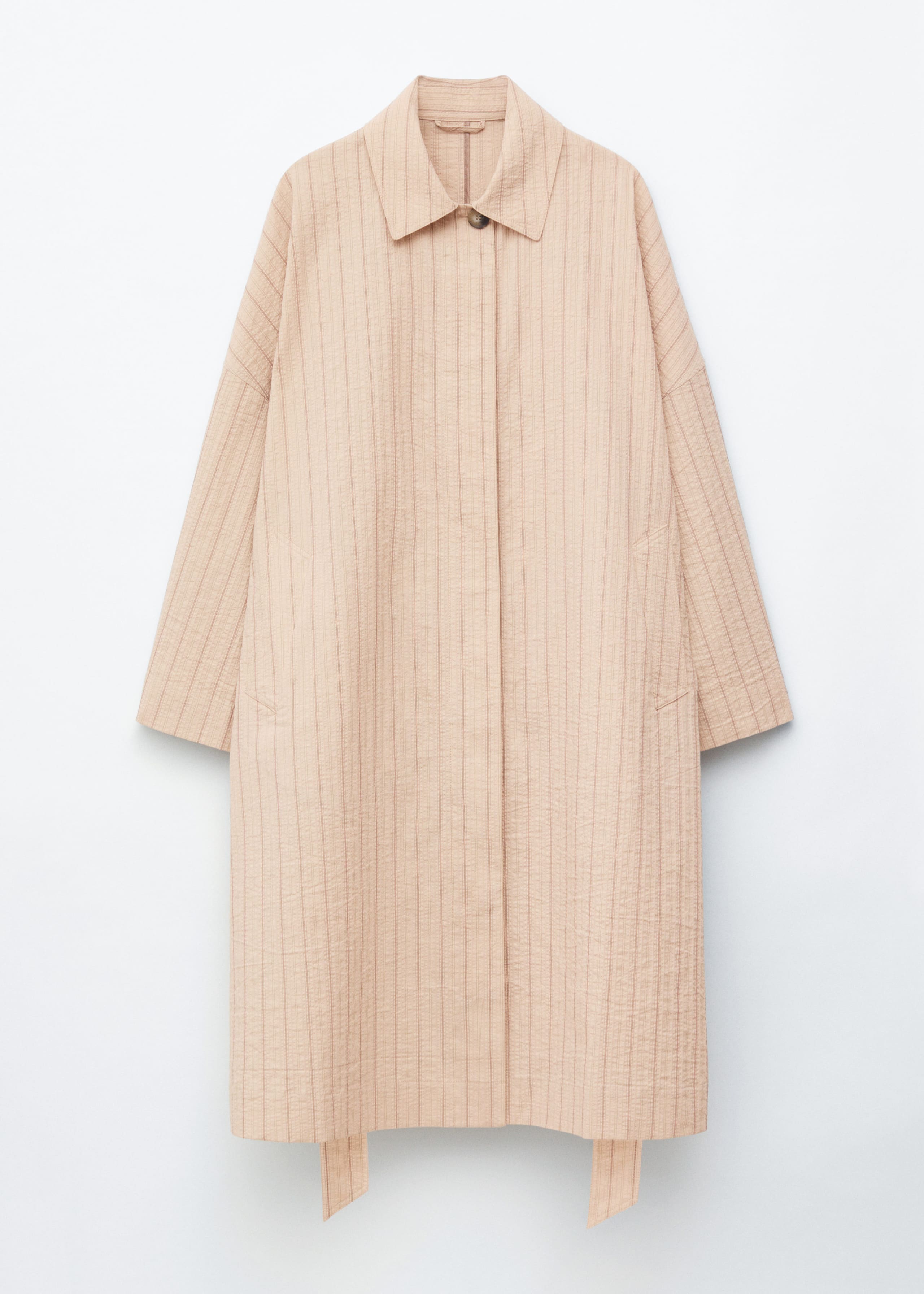 Image of Gabardina de corte holgado y raya diplomática