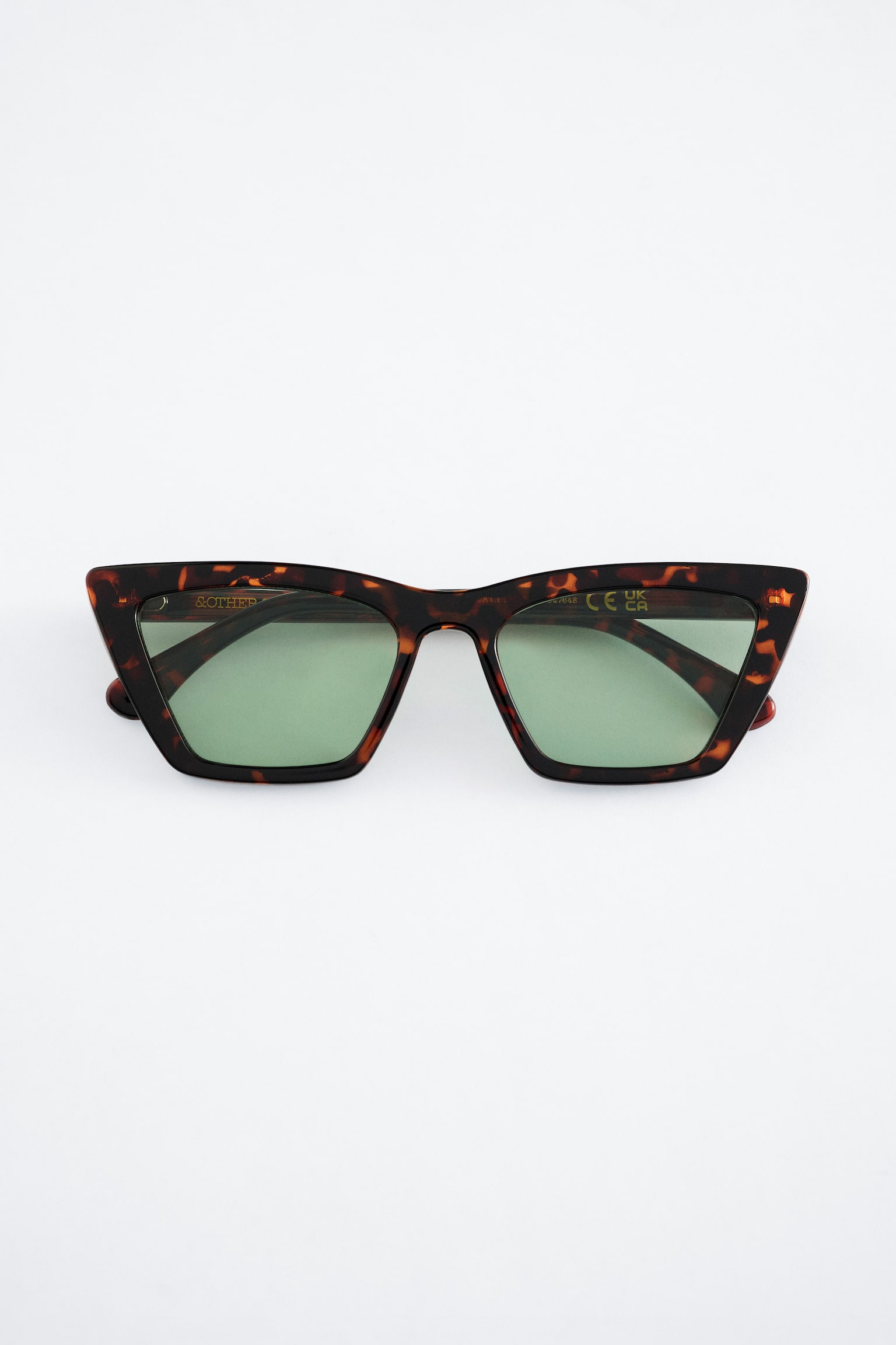 Hoekige cat eye-zonnebril - Tortoise brown/Zwart/Wit - 1