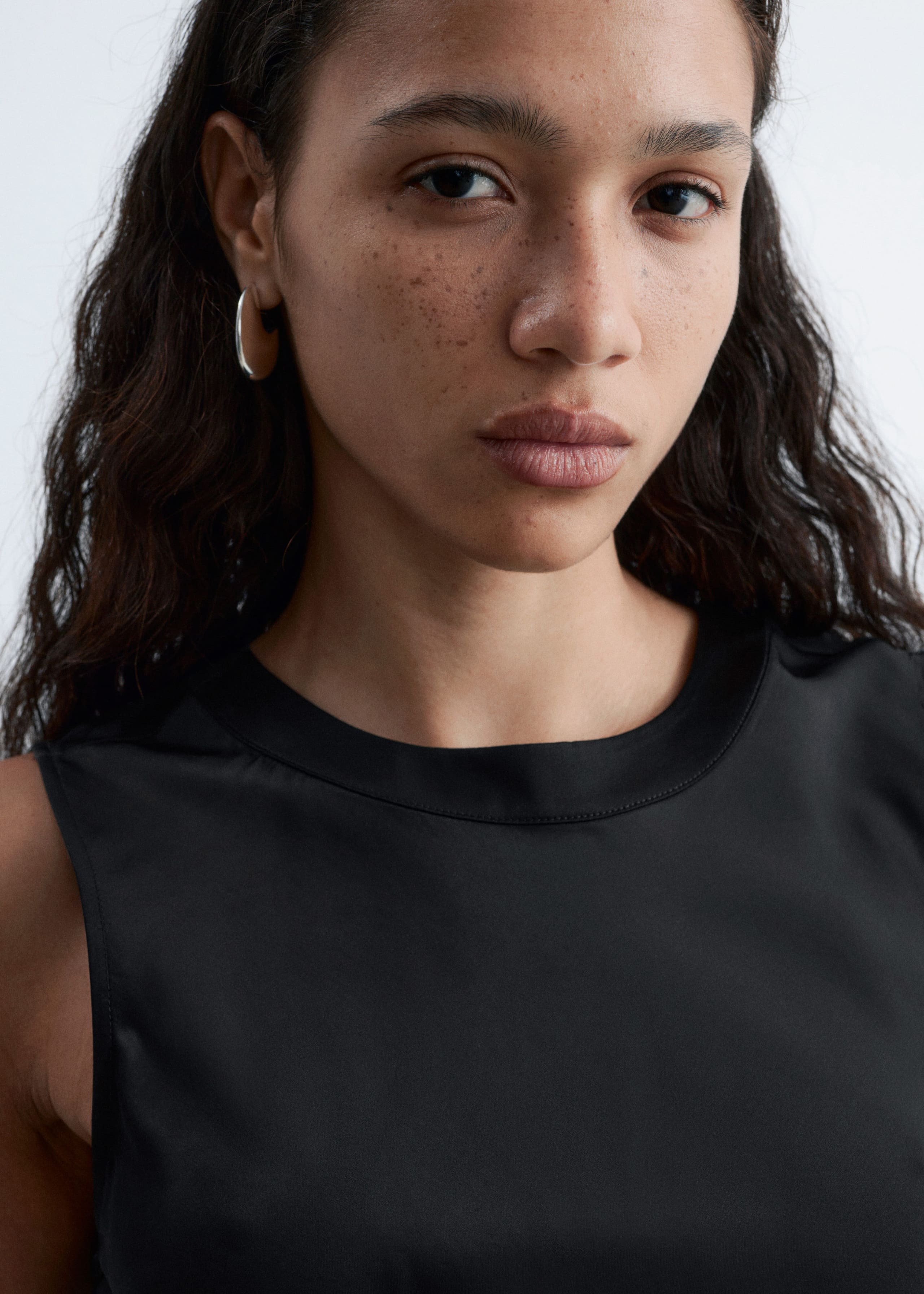 Image of Asymmetric Satin Midi Dress