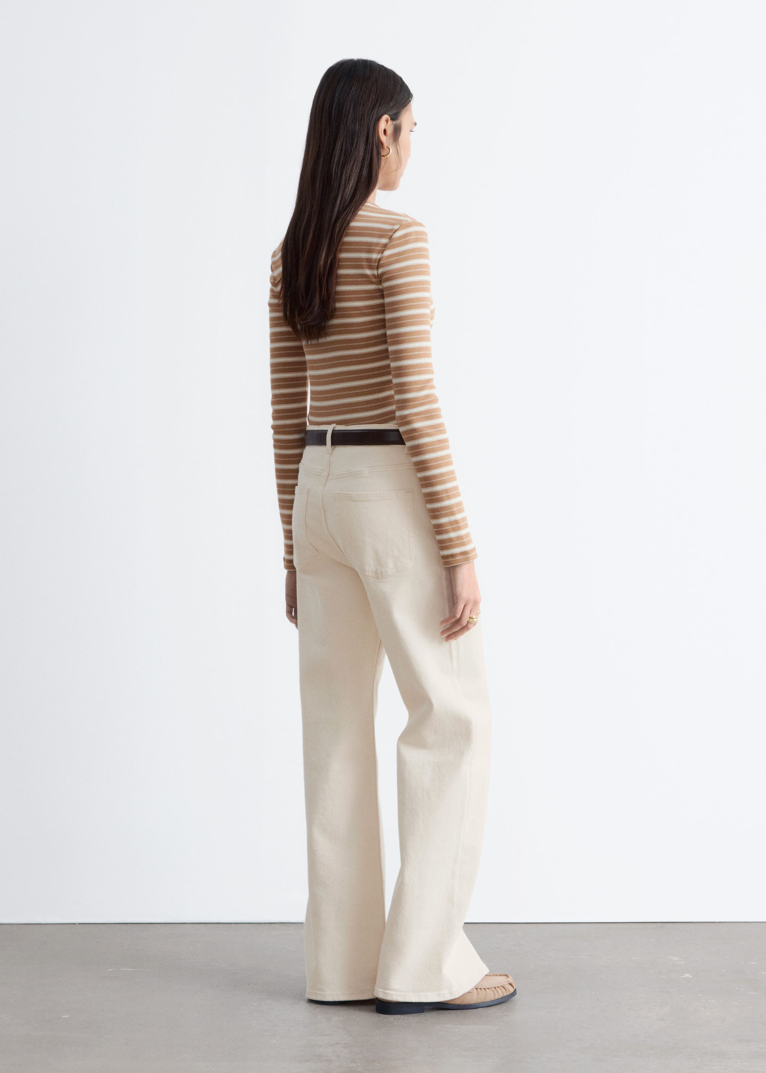 Image of Ribbed Long-Sleeve Top