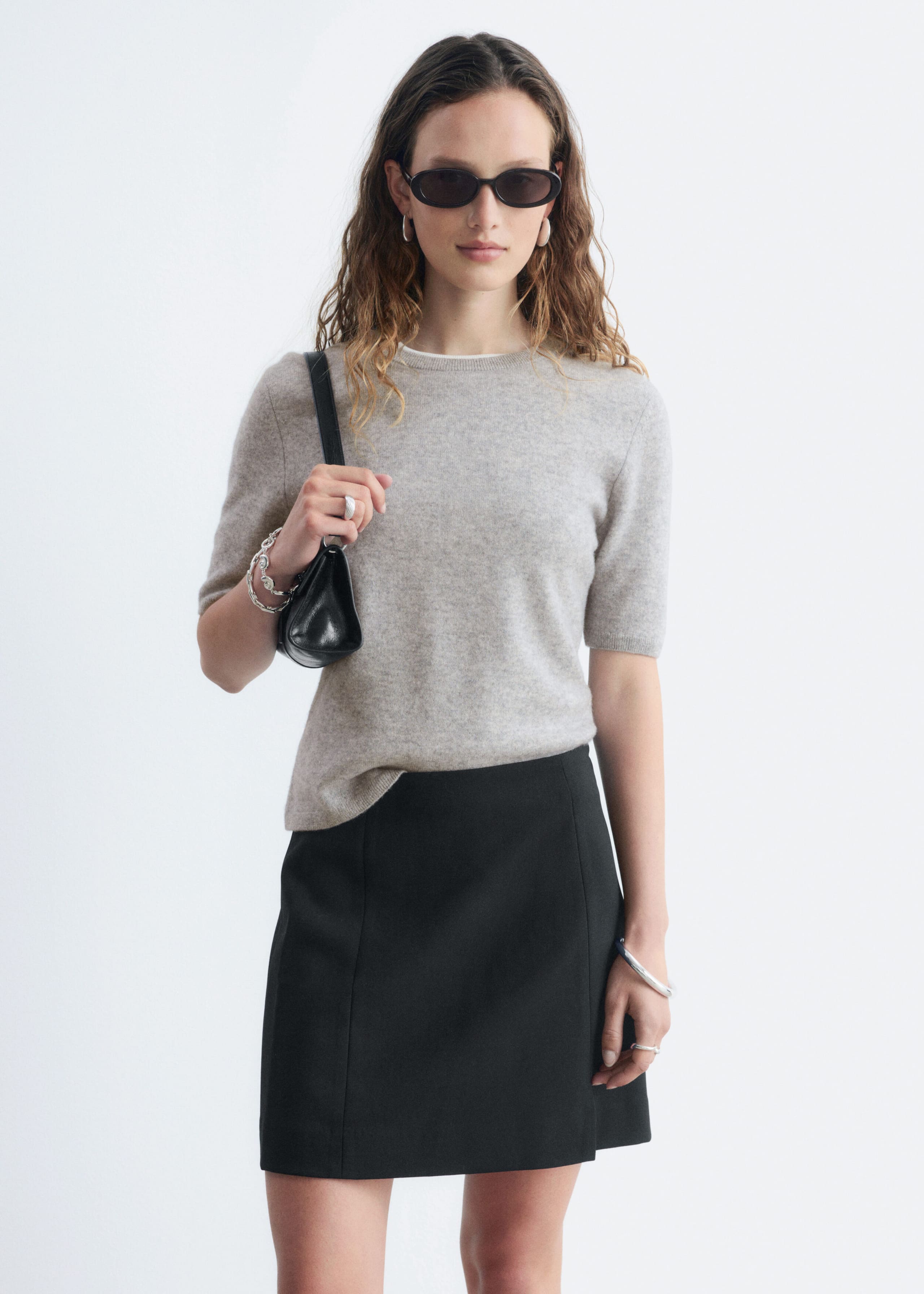 High-Waist Mini Skirt - Black - Lookbook