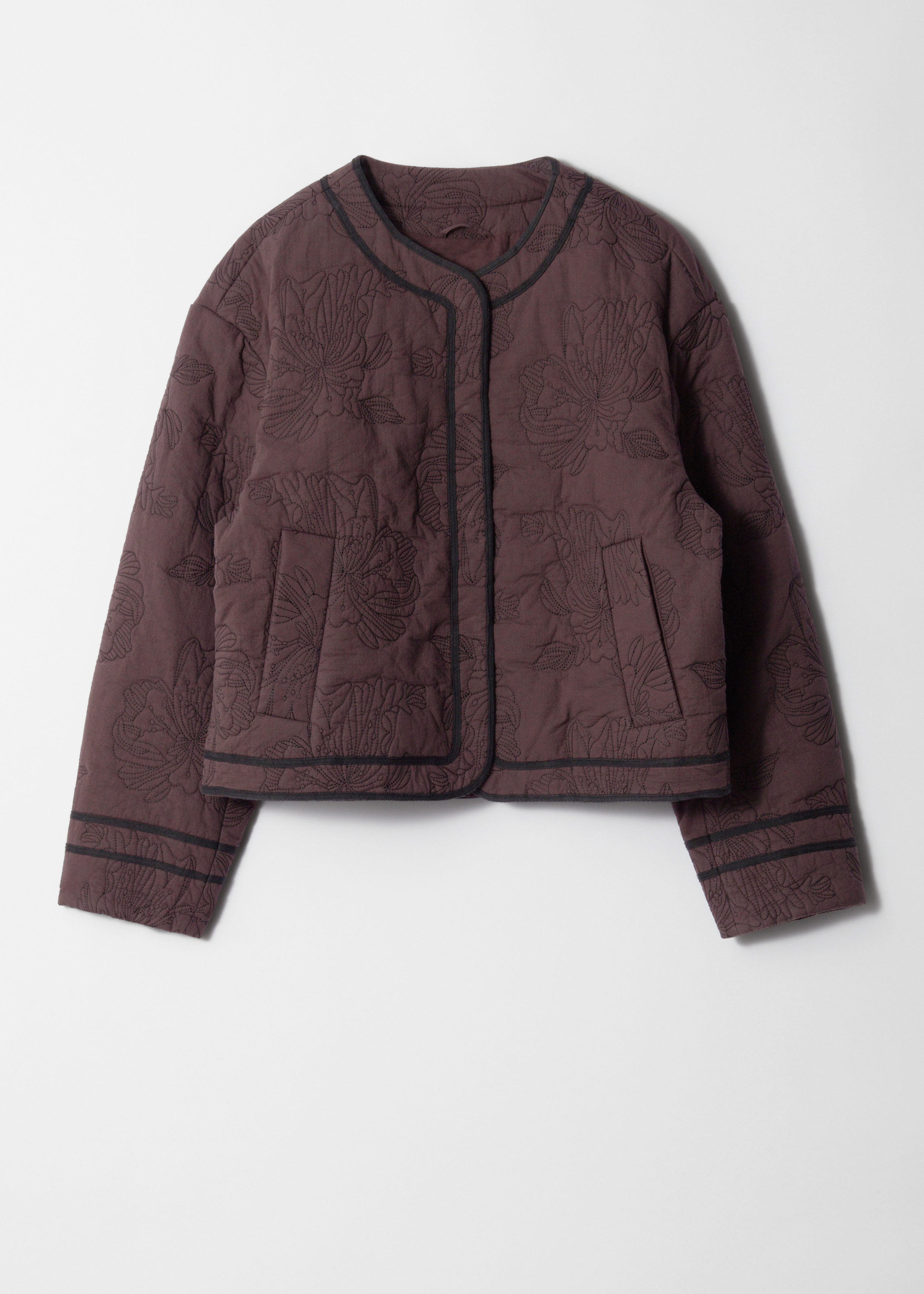 Floral Pattern Quilted Jacket