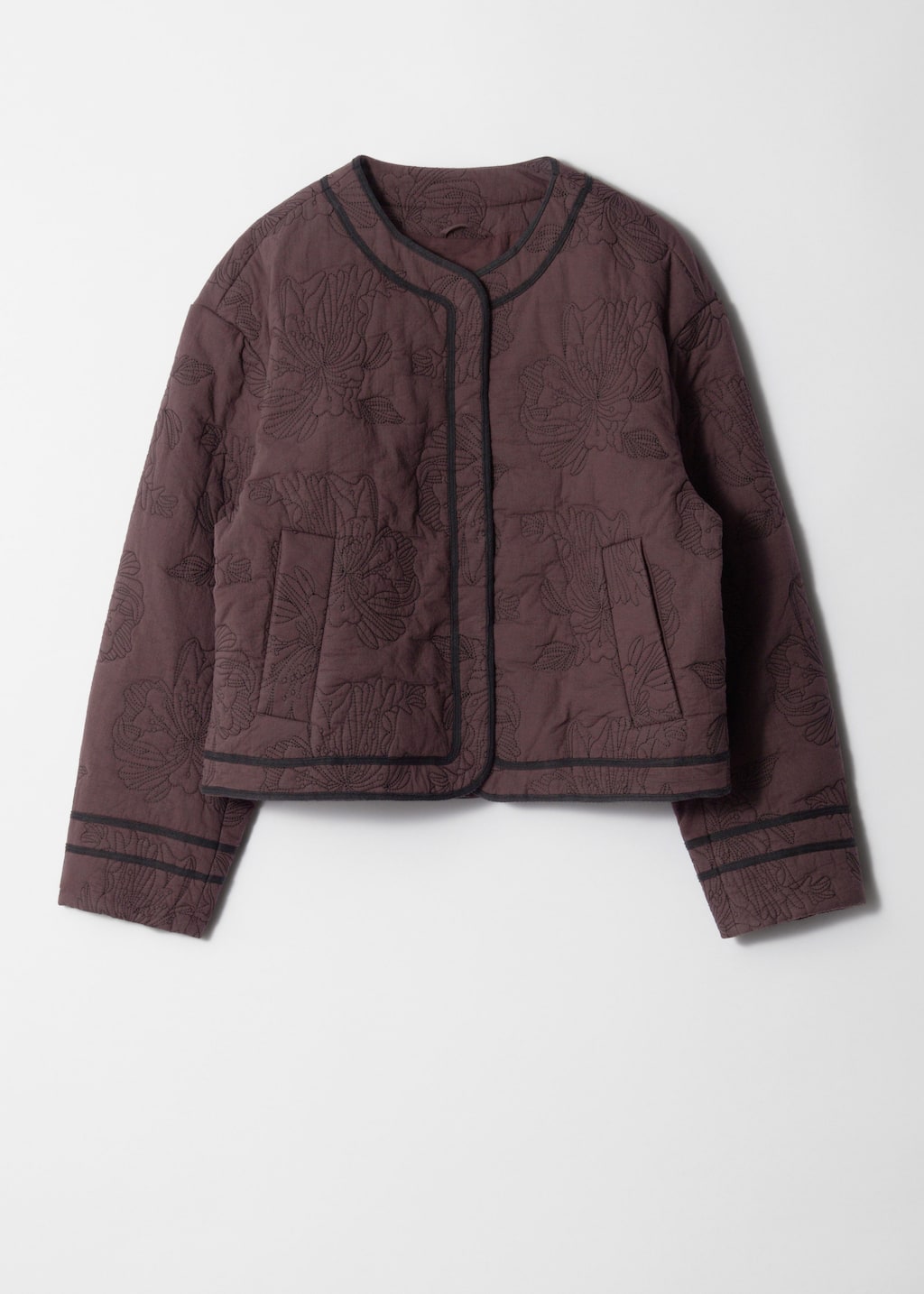 Image of Floral Pattern Quilted Jacket