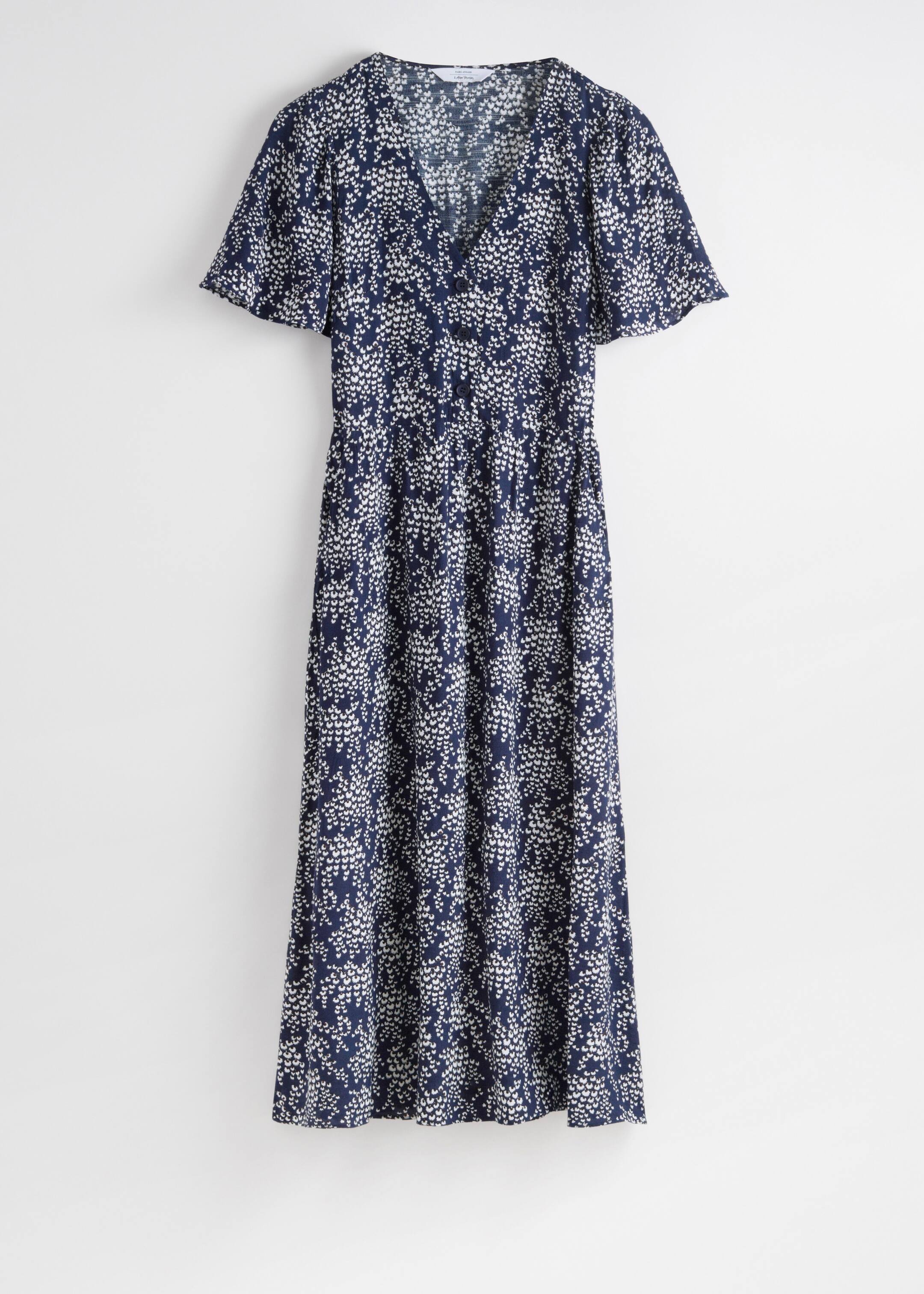 Zobrazit větší obrázek: Midi šaty s motýlími rukávy - Navy Print - ŽENY | H&M CZ 4