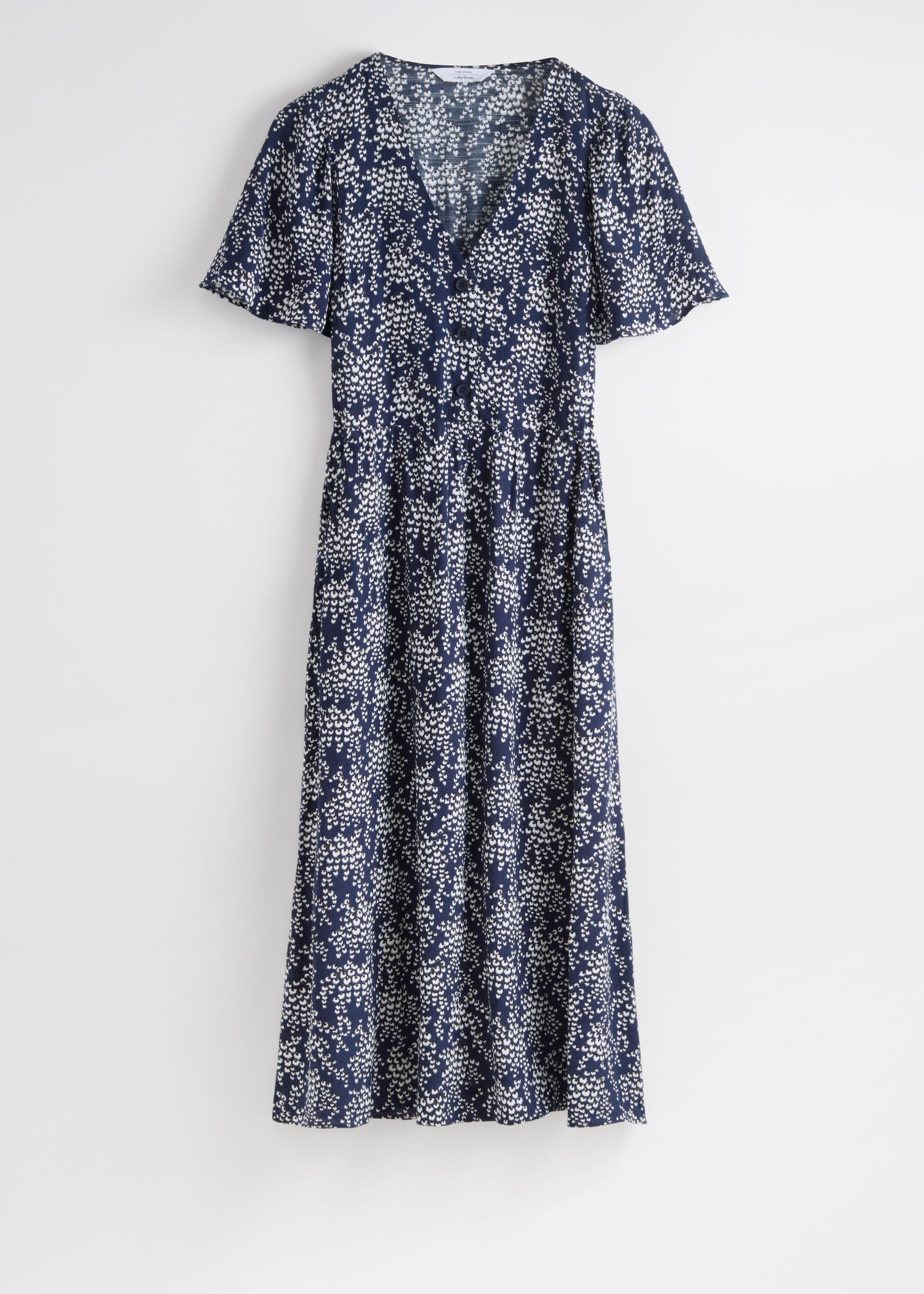 Zobraziť väčší obrázok: Midi šaty s kvetinovými rukávmi - Navy Print - ŽENY | H&M SK 4