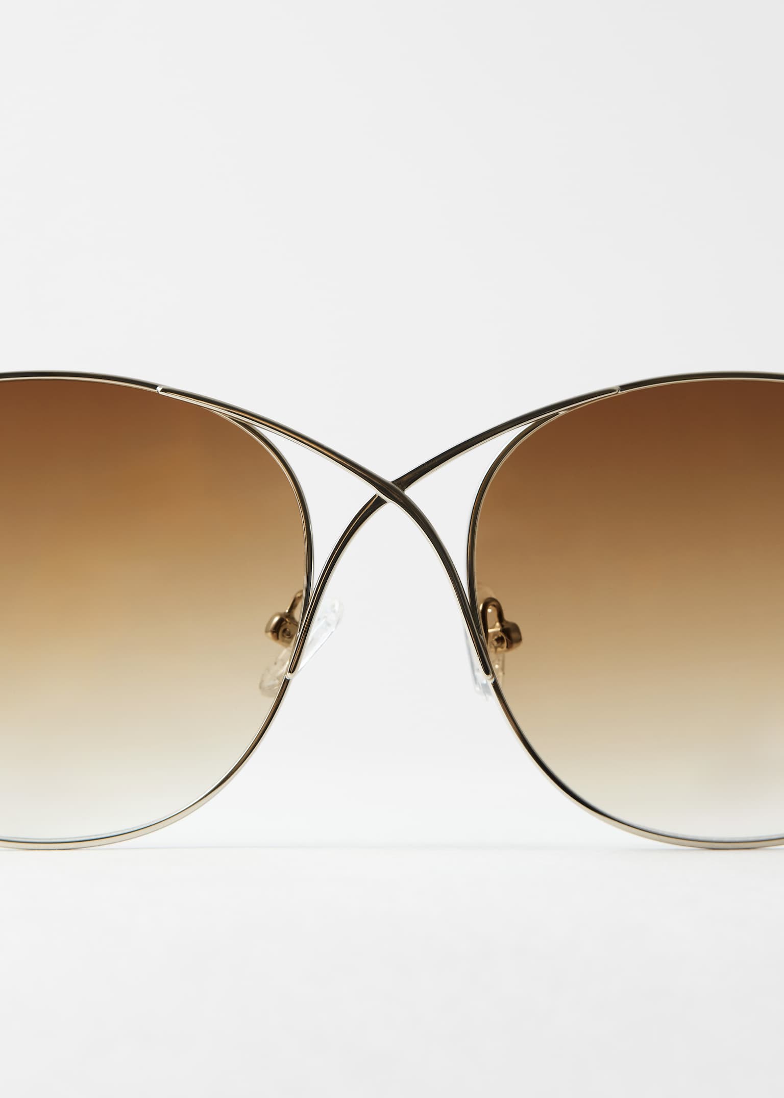 Gafas de sol oversized con montura cruzada - Marrón/Carey - 3