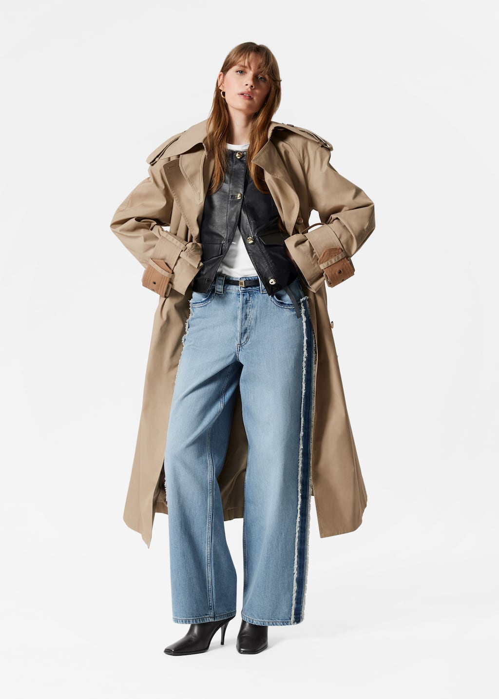 Image of Fringed Wide-Leg Jeans