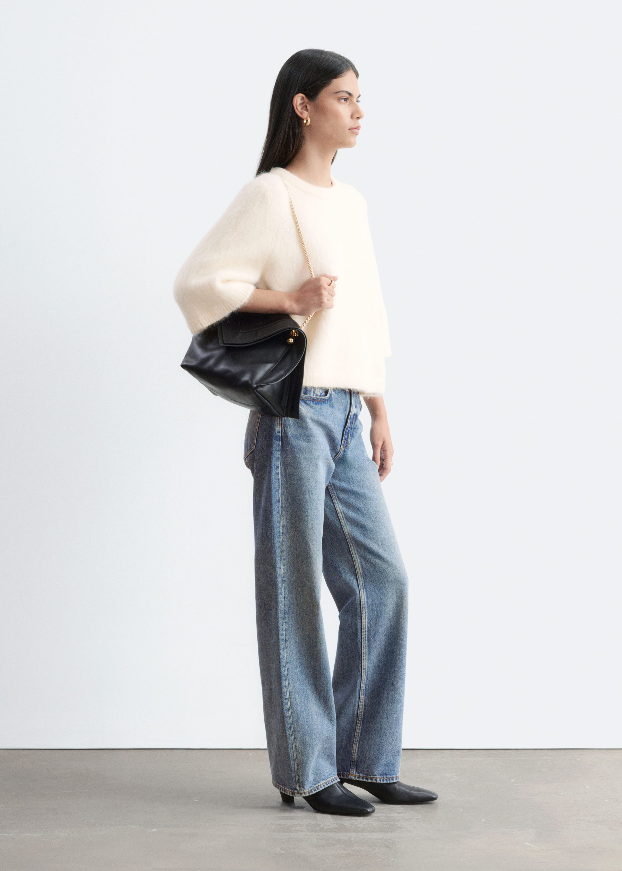 Mohair-Blend Knitted T-shirt - Cream - Lookbook