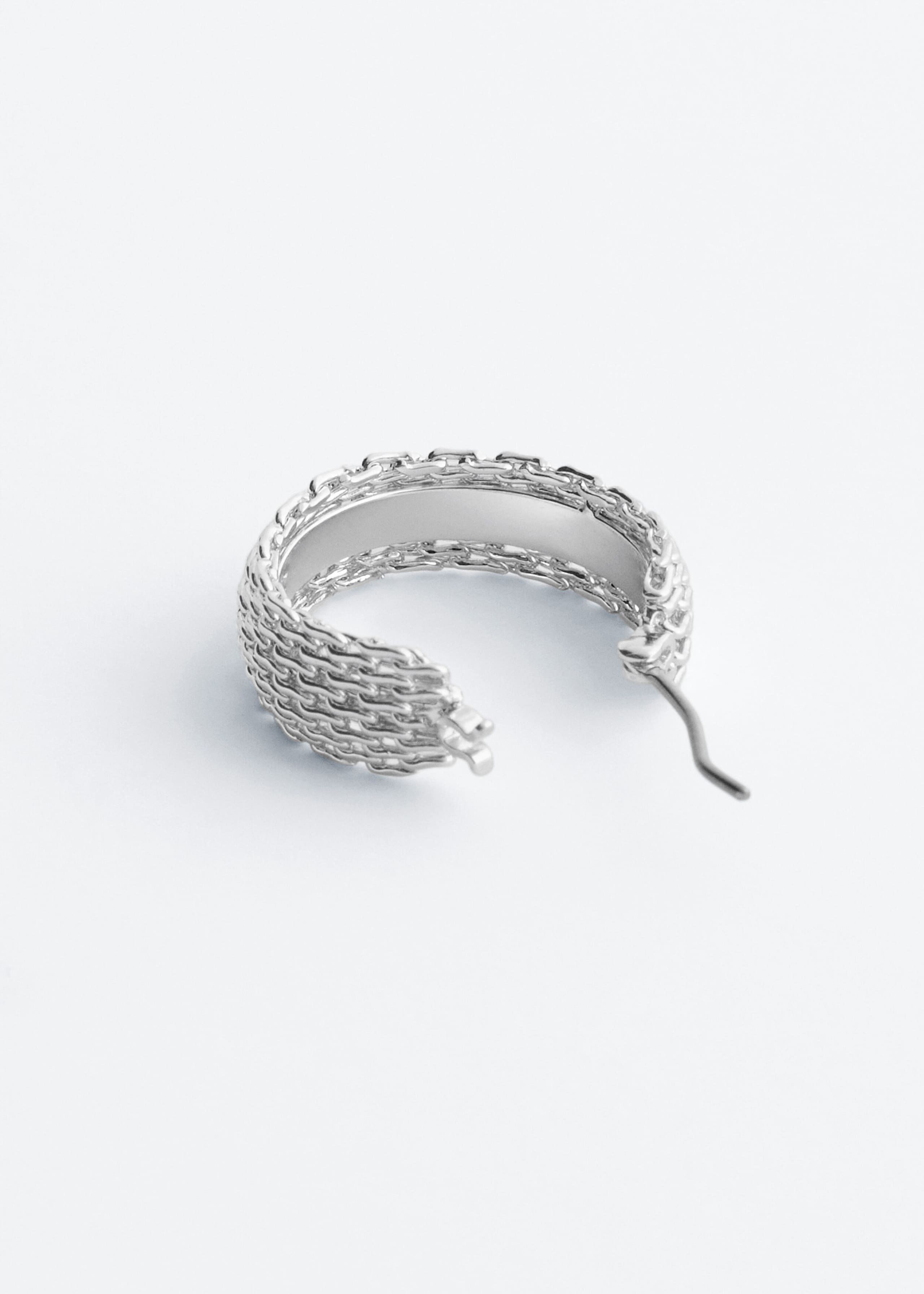 Chain-Inspired Brass Hoops - Silver - Still Life