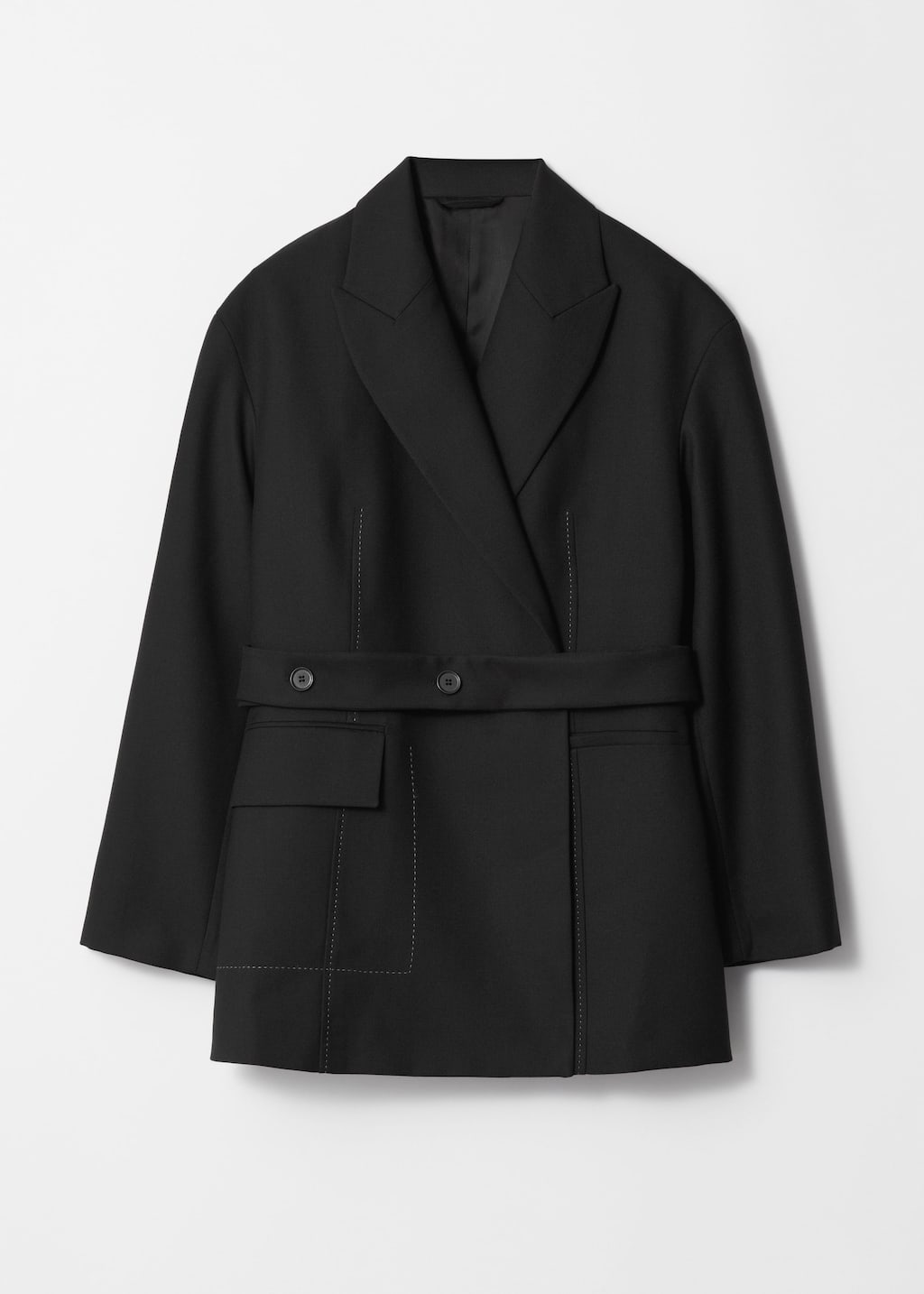 Blazer ceinturé en laine