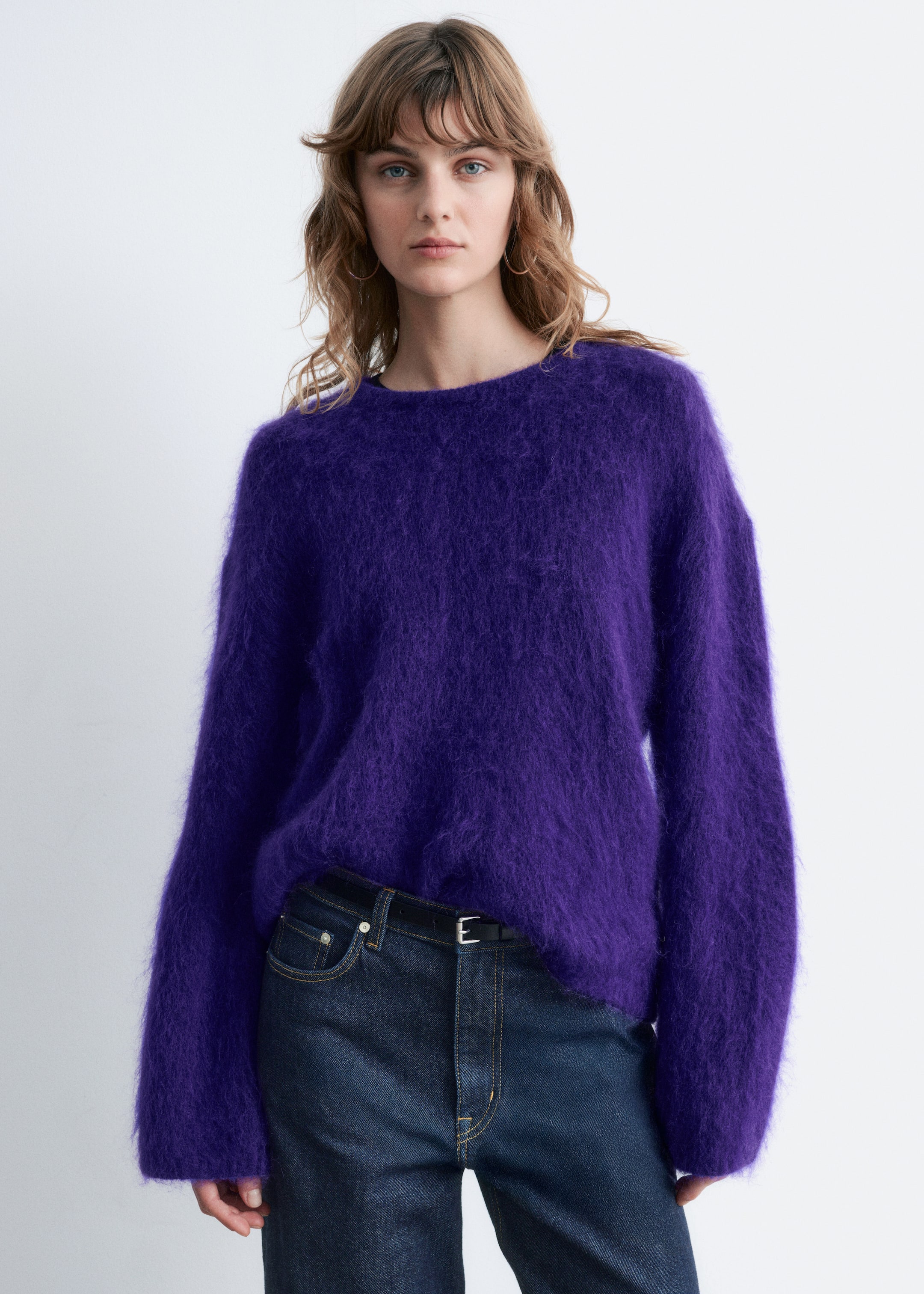 Grösseres Bild ansehen: Pullover aus einer gebürsteten Mohairmischung - Dunkelviolett | H&M CH 1