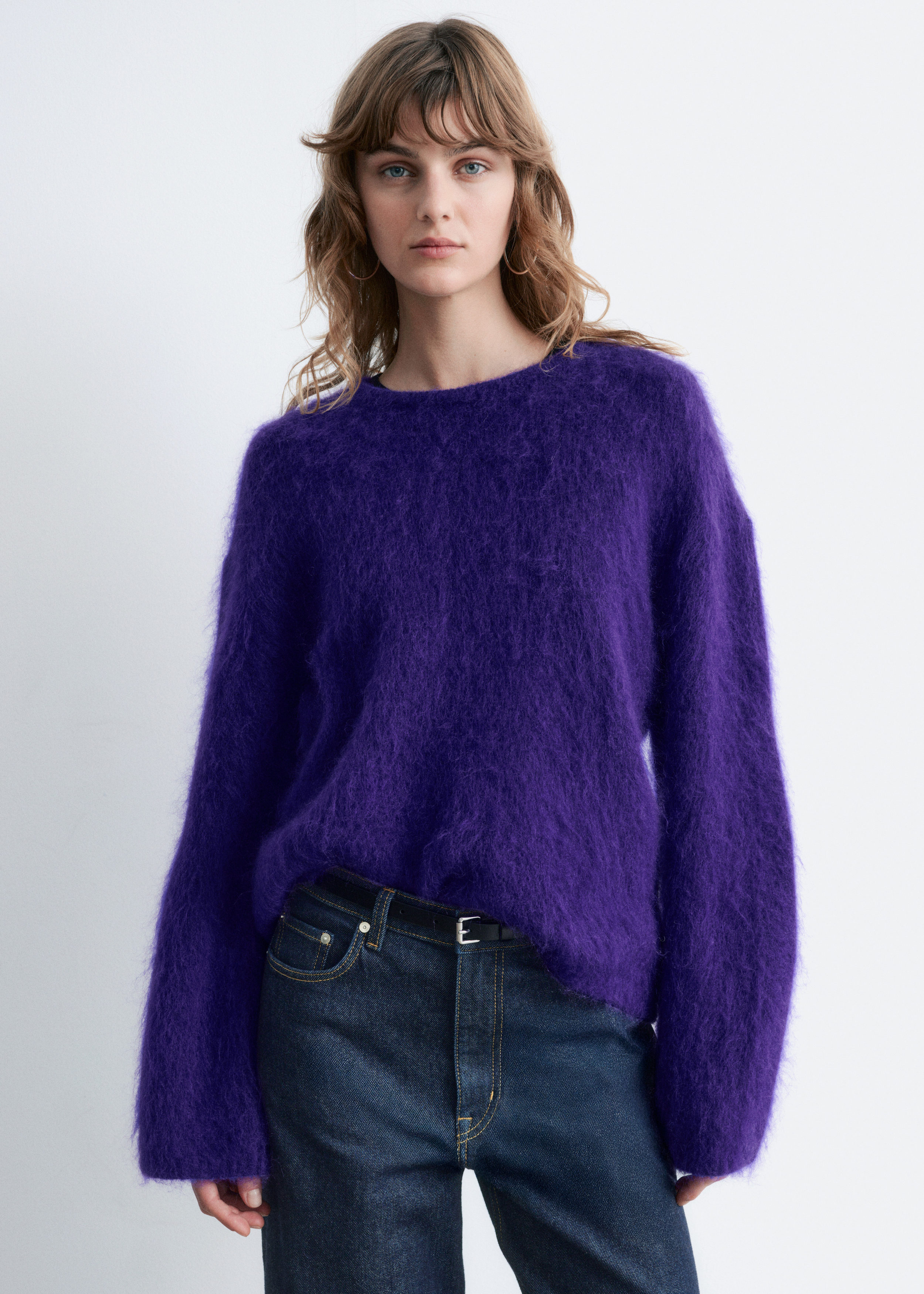トップス Brushed Mohair Sweater Brushed Mohair-Blend Sweater - Dark Purple - & Other Stories US