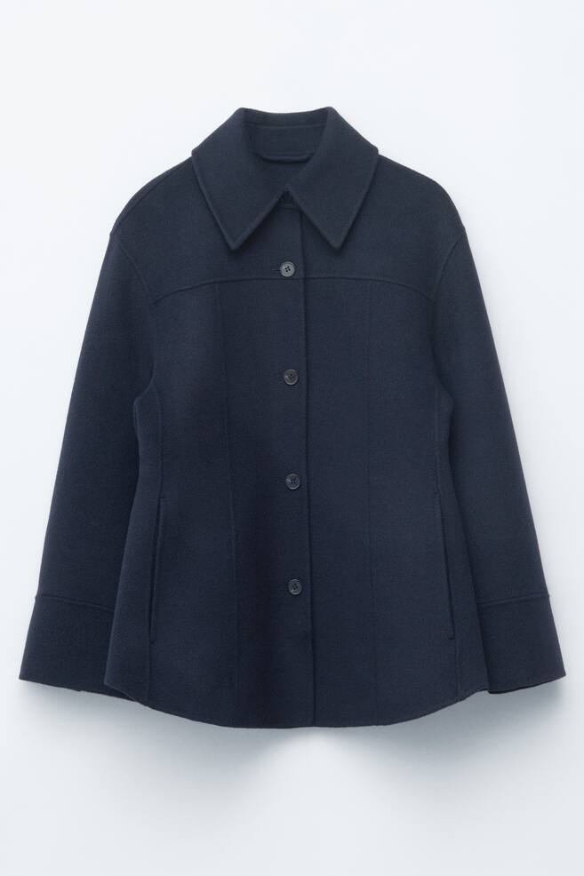Veste cintrée en laine - Bleu marine - 1