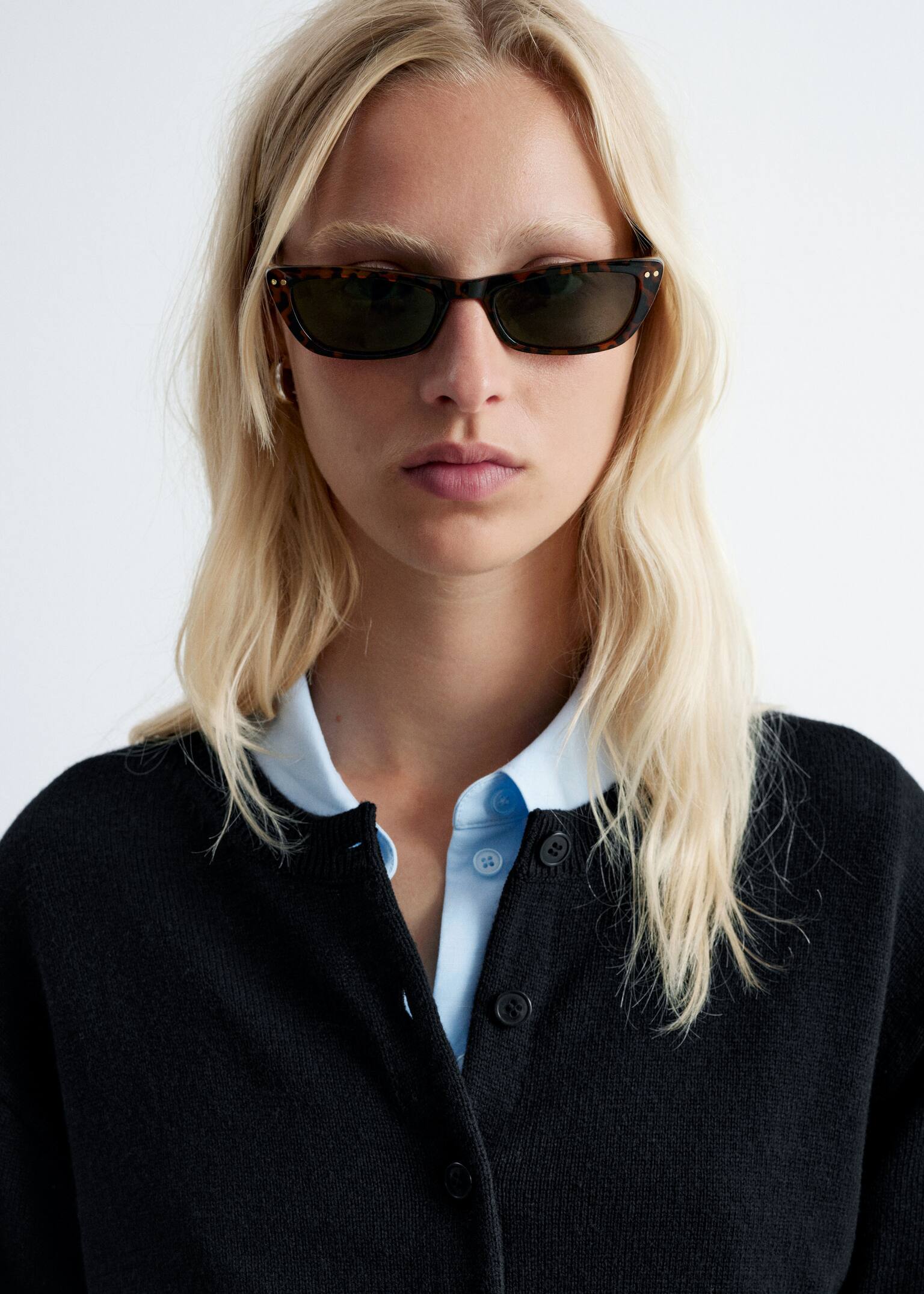 Cardigan i ullblandning - Svart/Mörkröd/Beige/Ljusbrun - 5