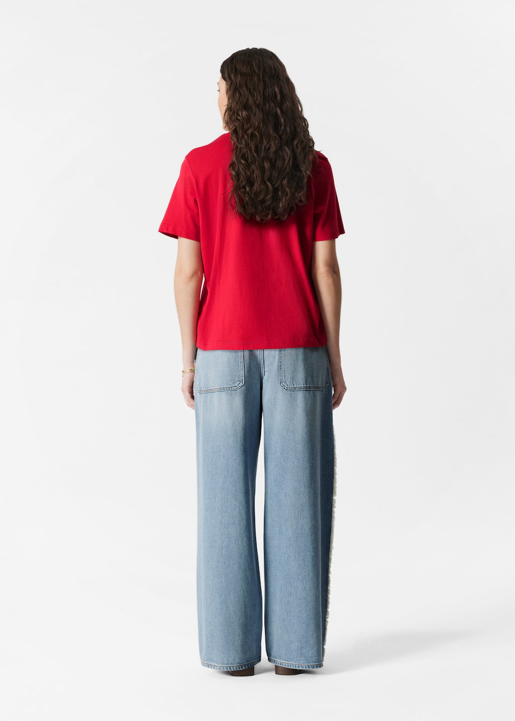 T-Shirt mit Rundhalsausschnitt - Beige - Lookbook