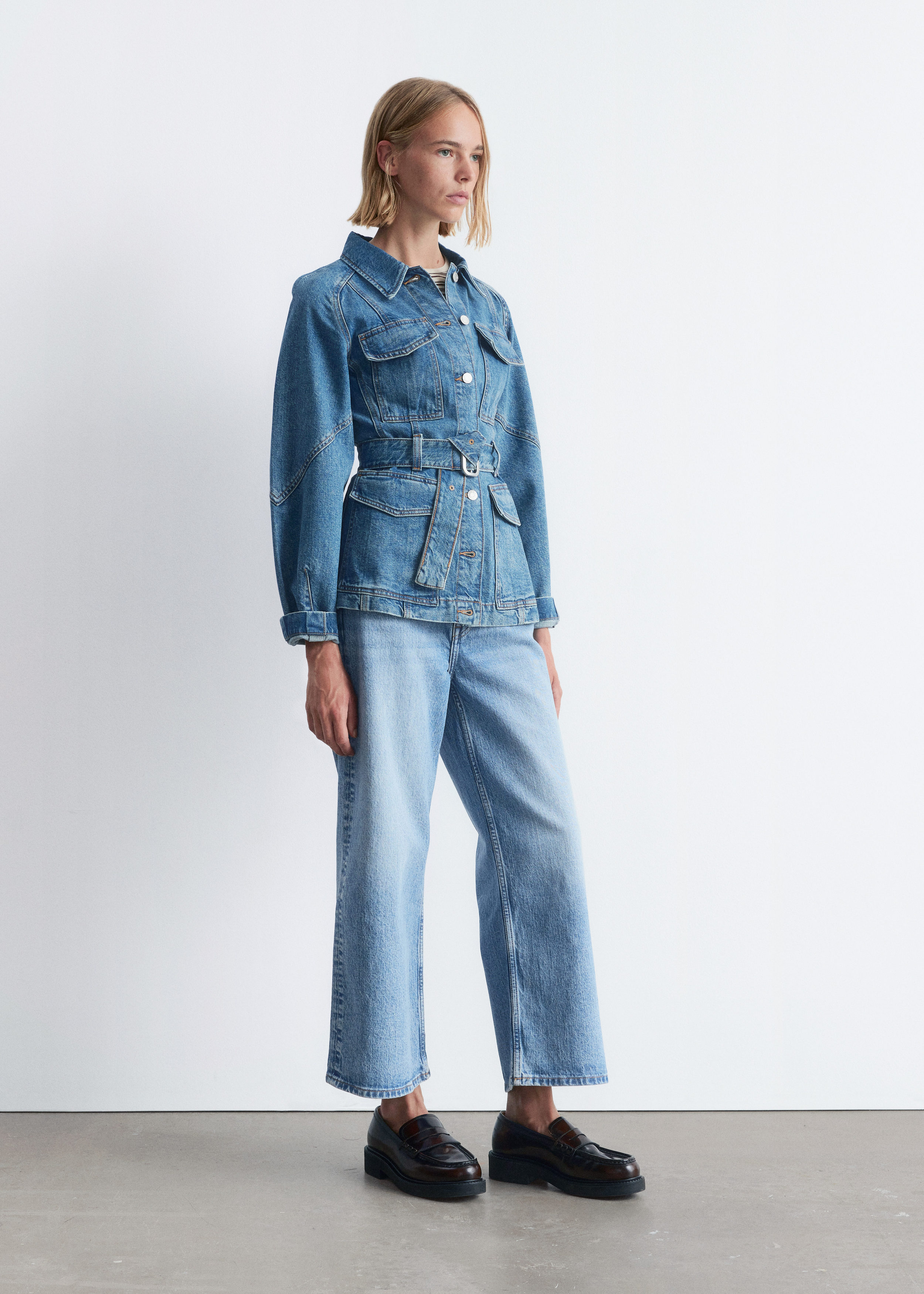 スカート Main story denim jacket Belted Denim Jacket - Mid Blue - & Other Stories