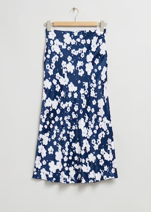 Dark Blue/White Floral Print