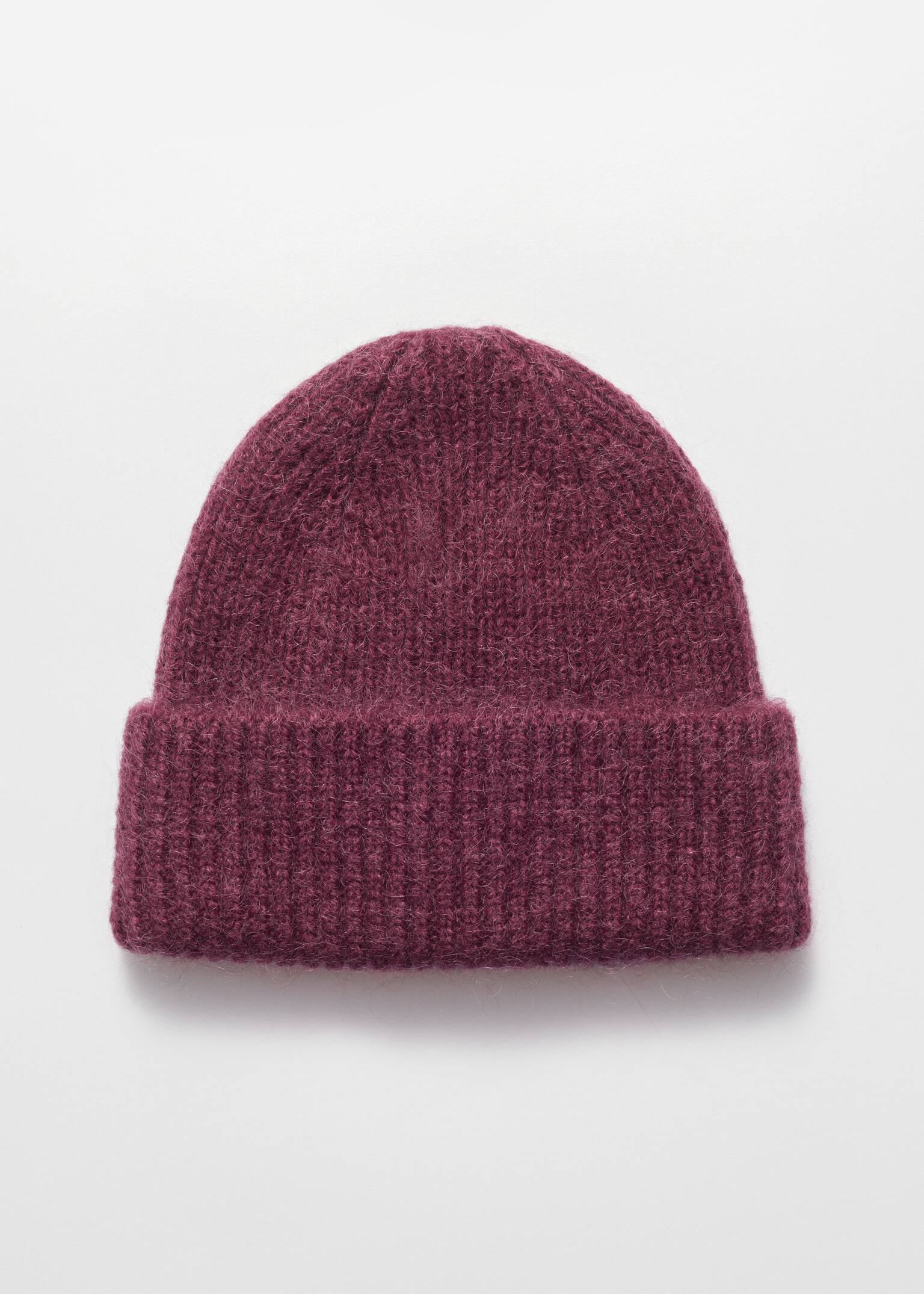 Wool Blend Beanie - Dark Red/Mahogany/Dusty blue/Red/Burgundy/Beige/Beige/Lemon/Pink/Black/Black