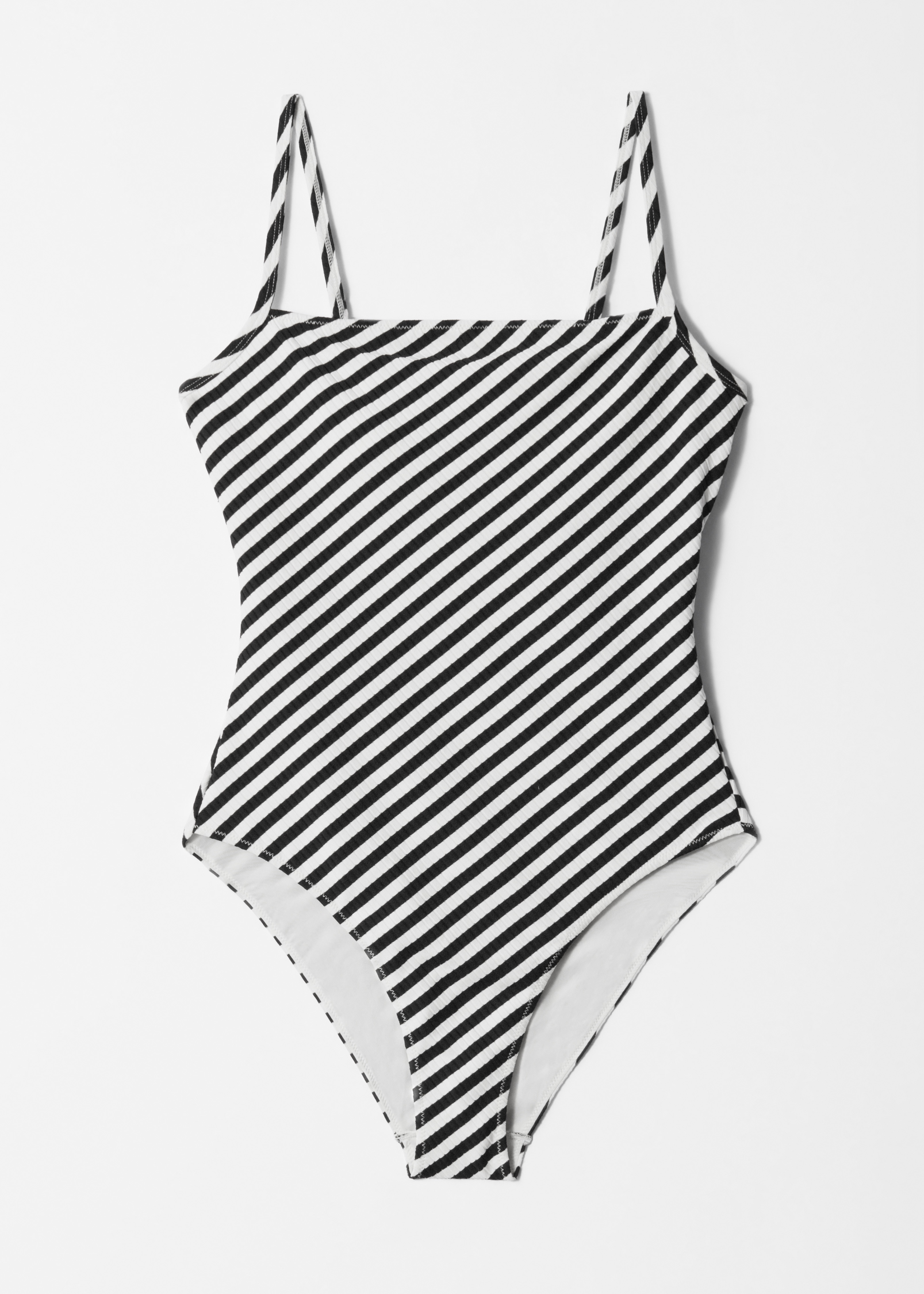 Costume da bagno con scollo dritto - Righe nero/bianco/Righe rosso/bianco