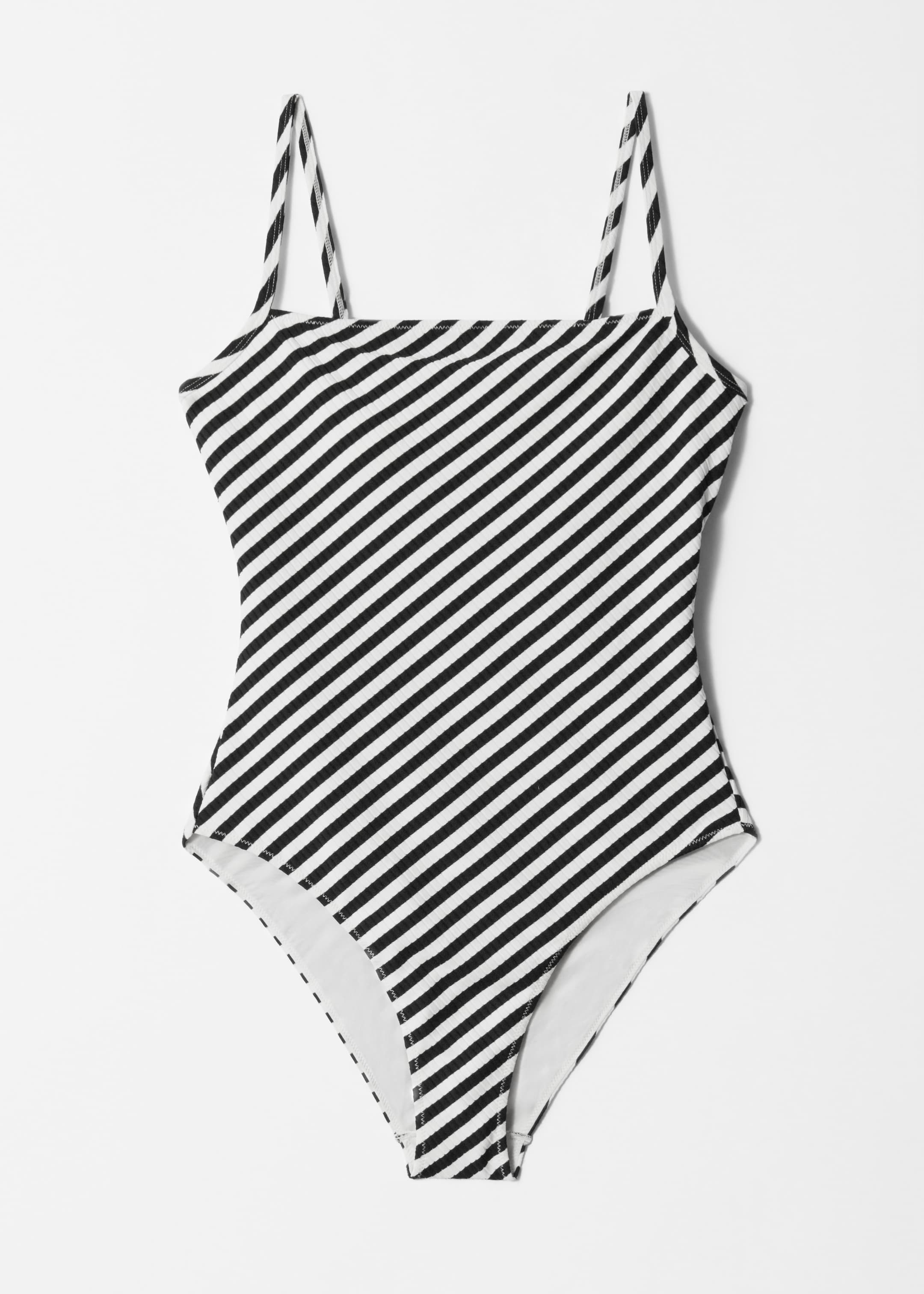 Visualizza immagine più grande: Costume da bagno con scollo dritto - Righe nero/bianco - DONNA | H&M IT 5