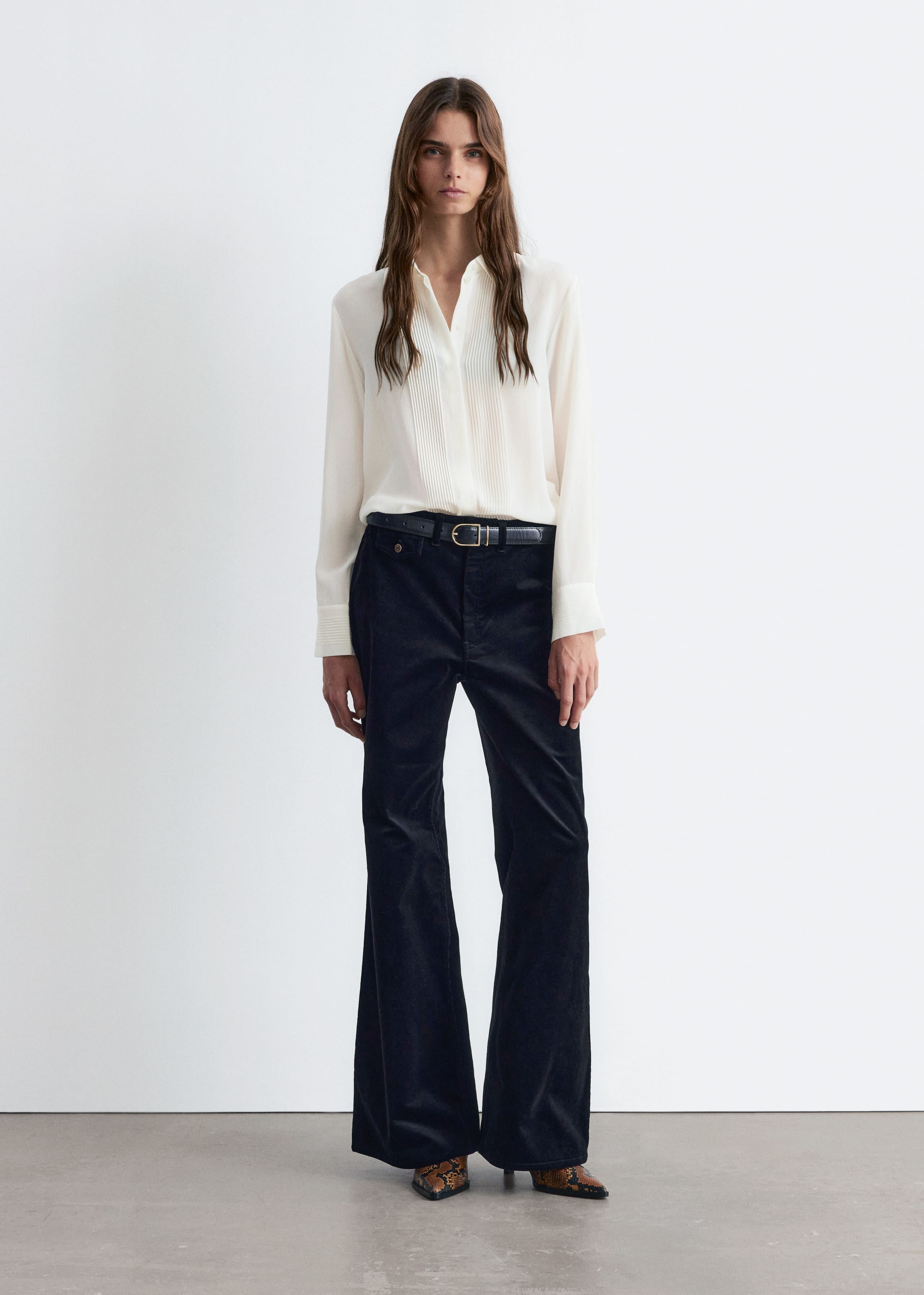 Image of Pintuck-Detailed Silk Shirt