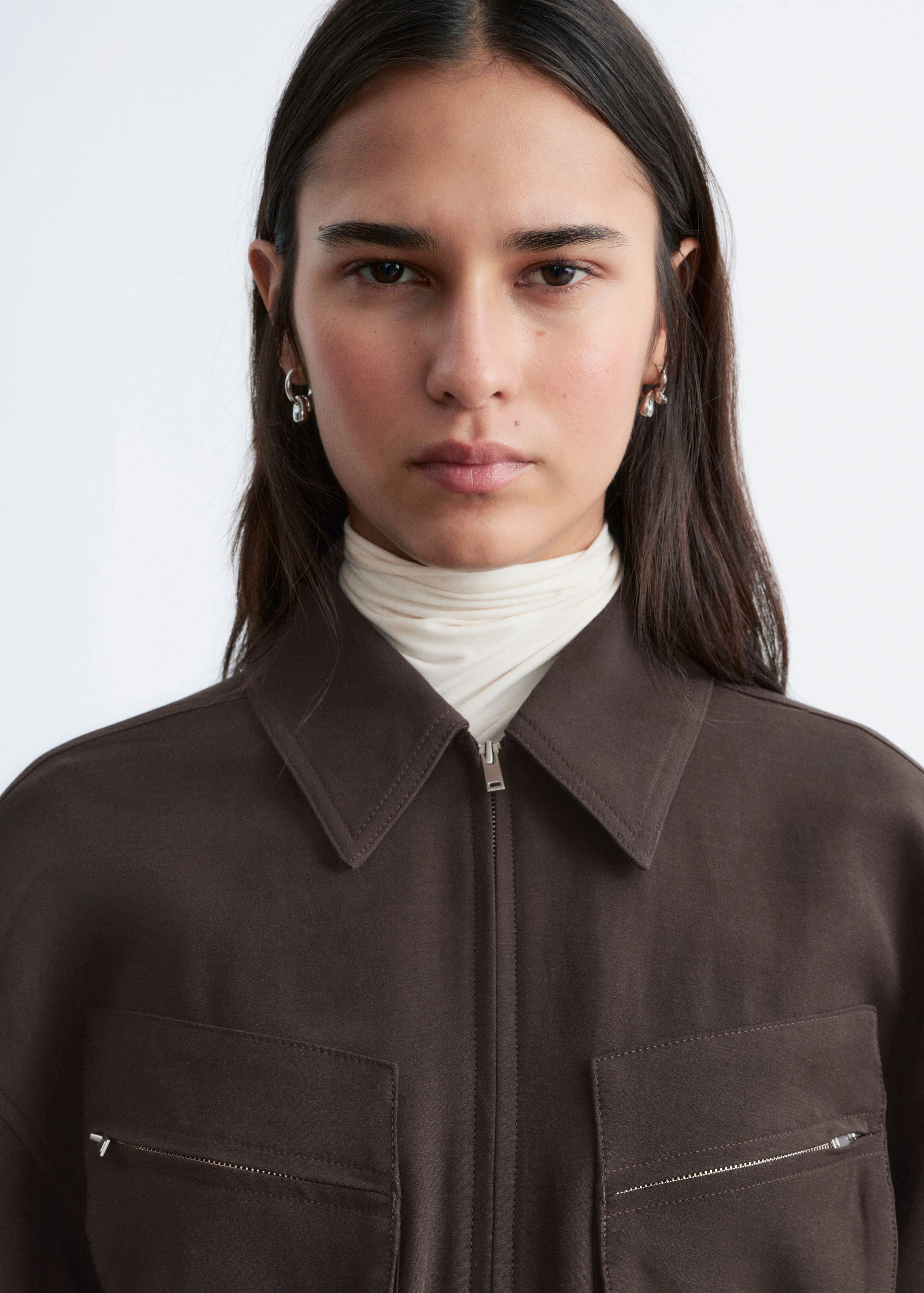 Belted Utility Jumpsuit - Dark Brown - Lookbook