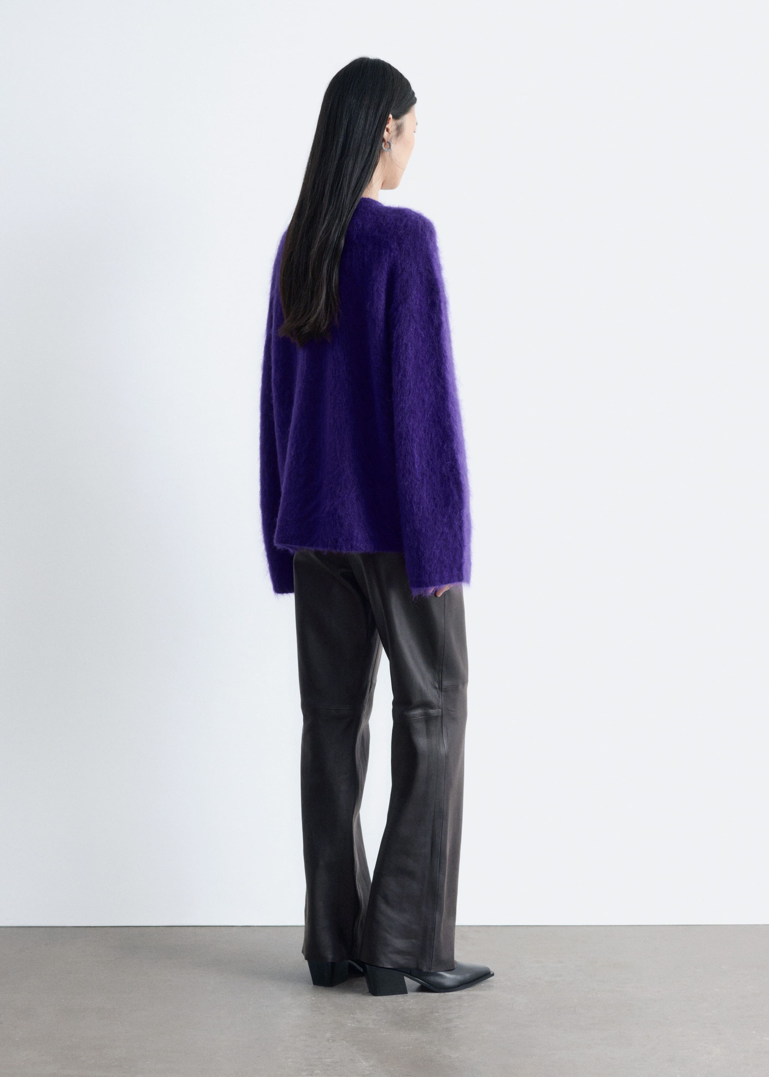 Image of Bootcut Leather Trousers