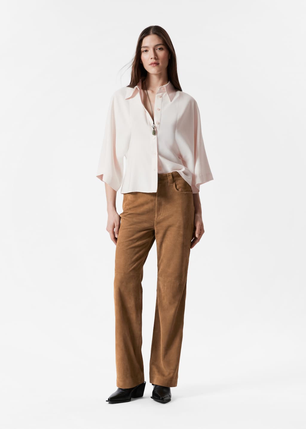 Koszula z szerokimi rękawami – Czarny – Lookbook