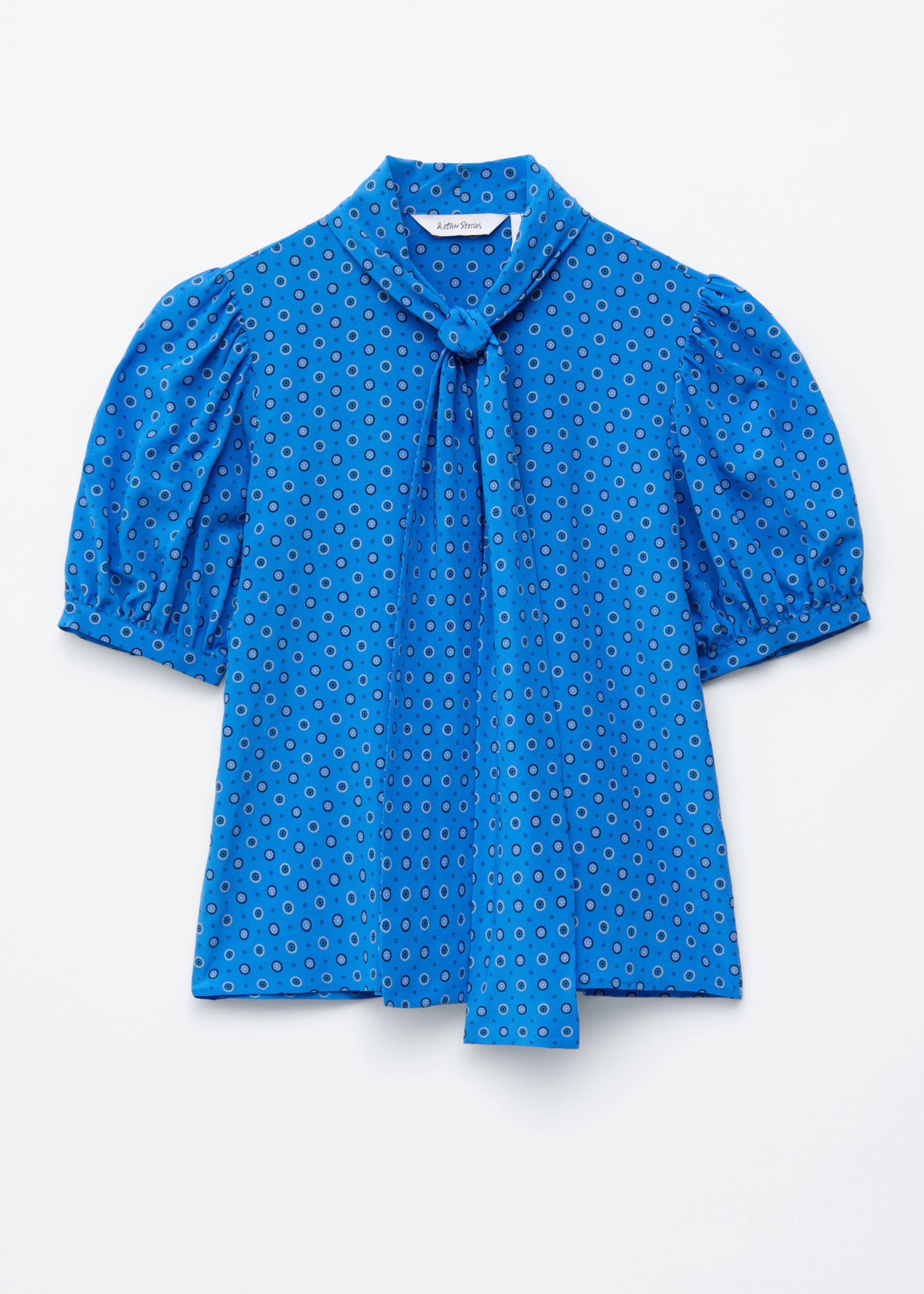 Image of Bedruckte Seidenbluse mit Bindedetail