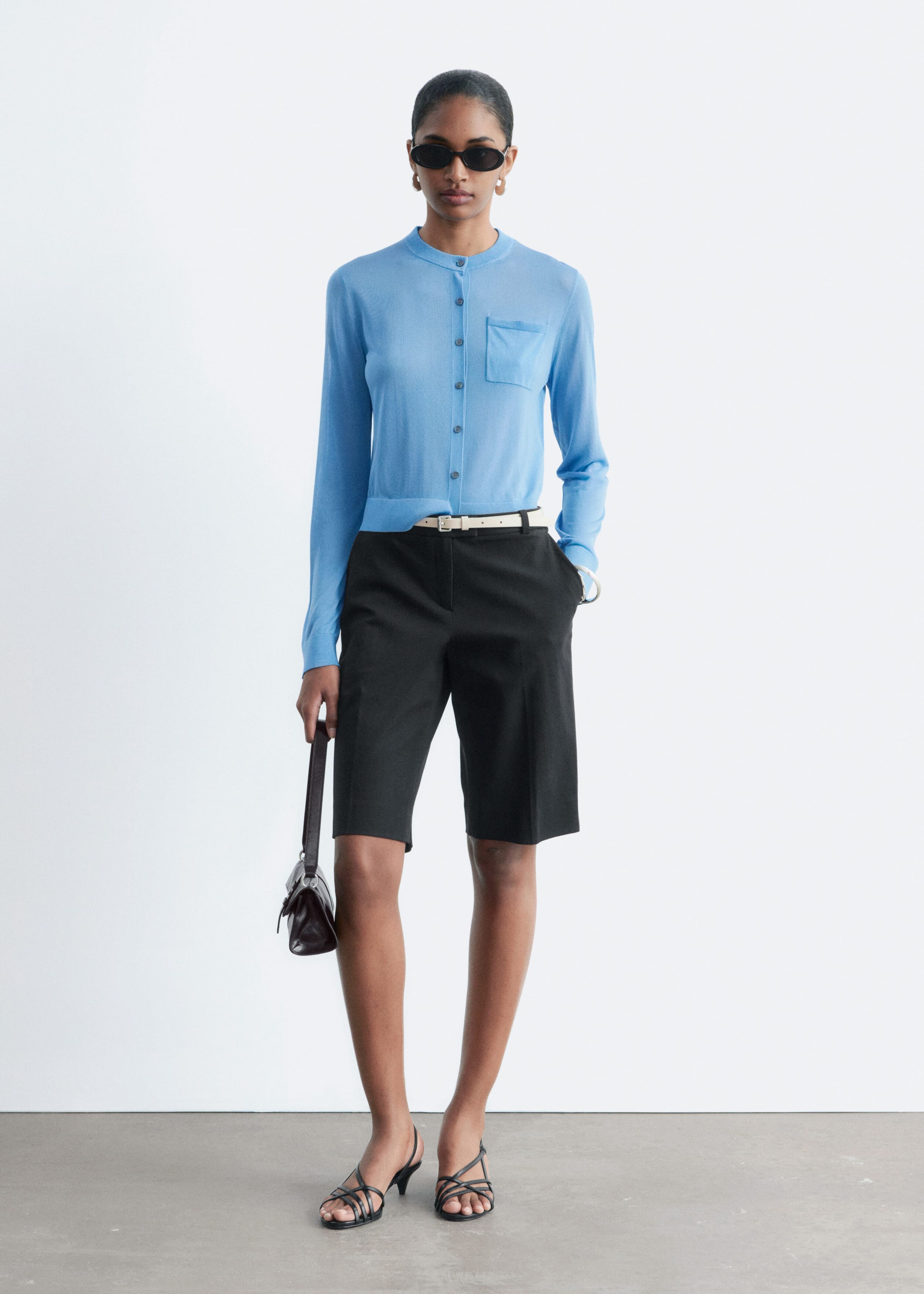 Silk-Blend Cardigan - Blue - Lookbook