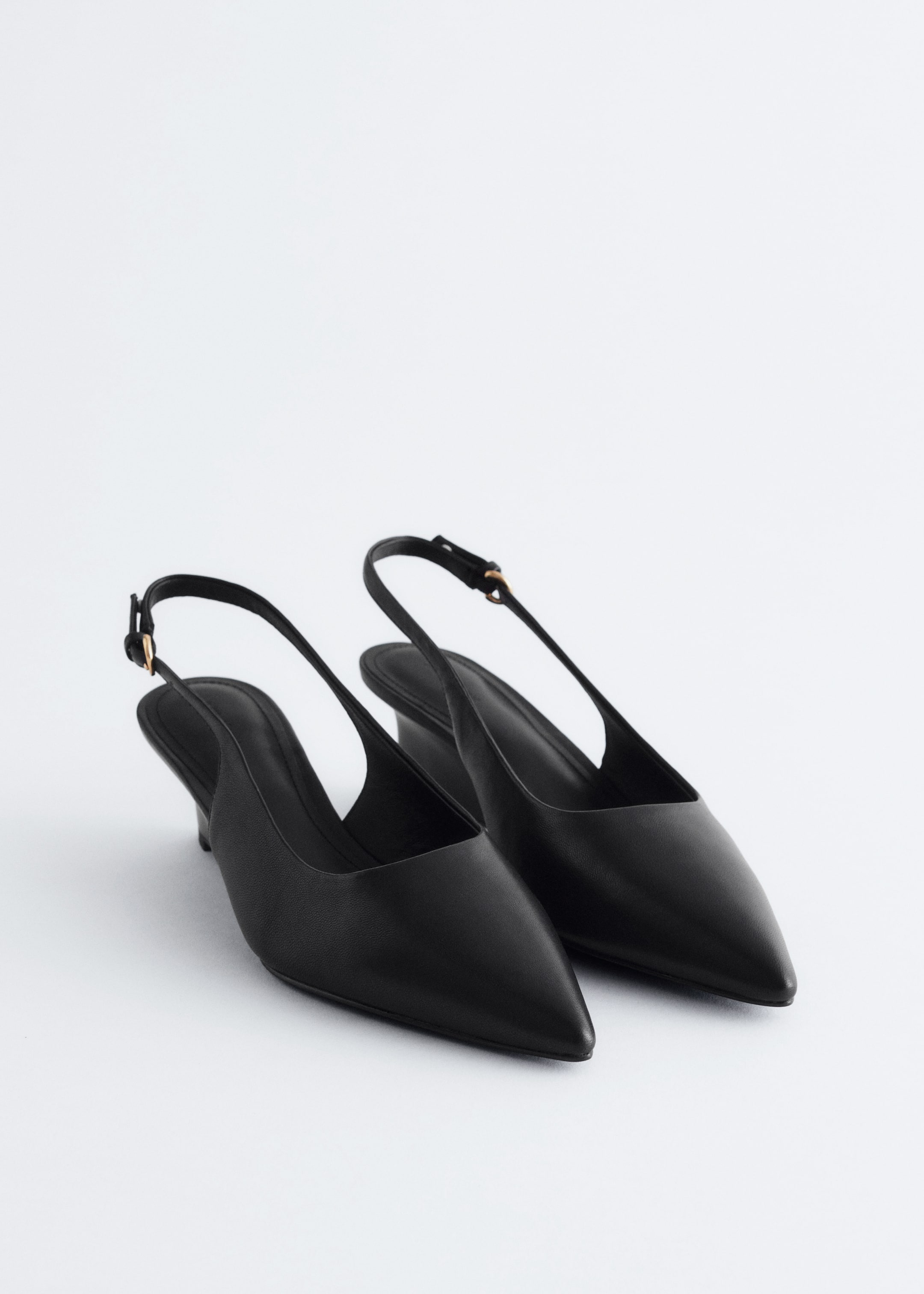 Ver imagen más grande: Zapatos de tacón de cuña de piel con tira trasera - Negro - MUJER | H&M ES 4