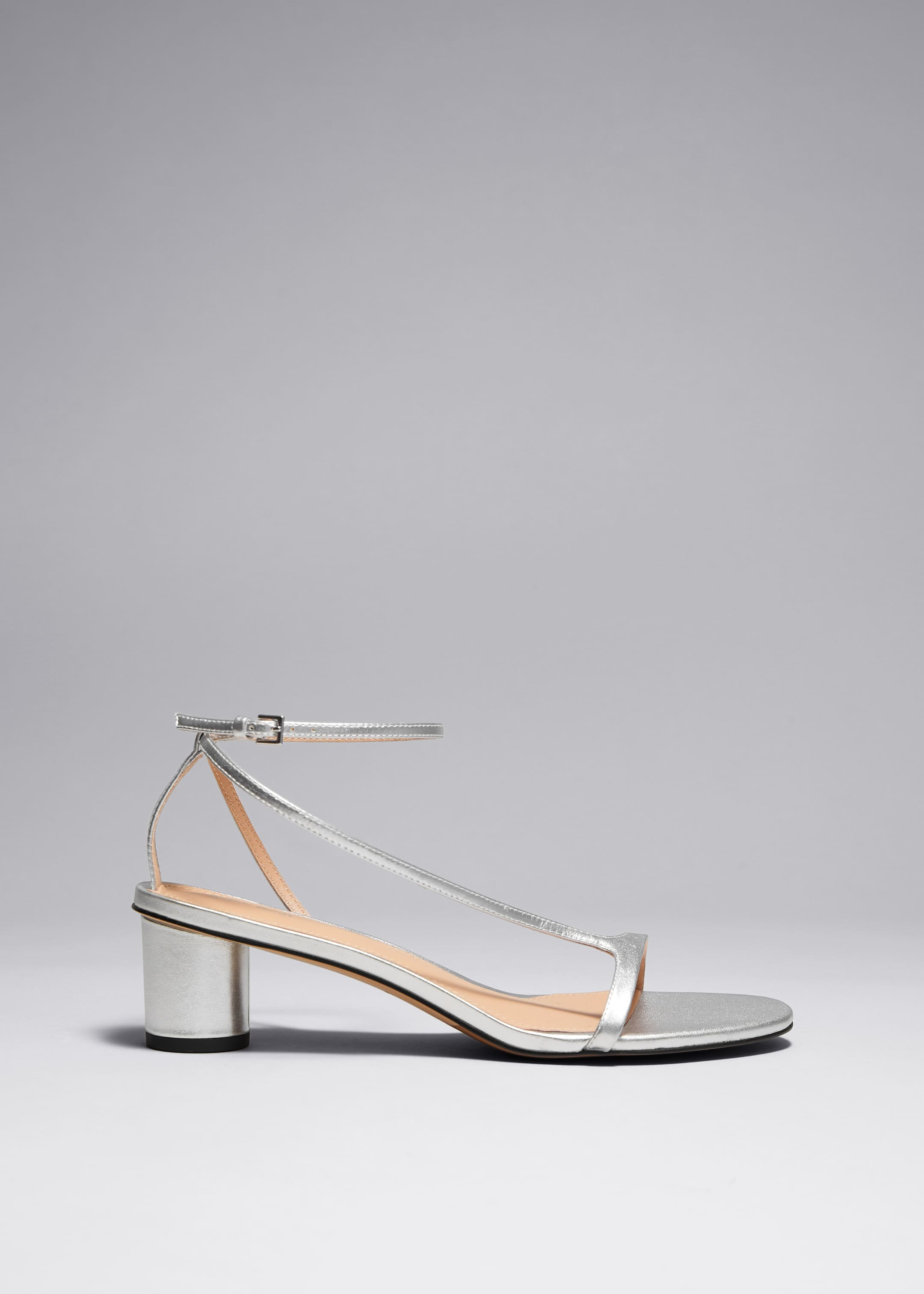 View larger image: Heeled Leather Sandals - Silver - Ladies | H&M GB 1