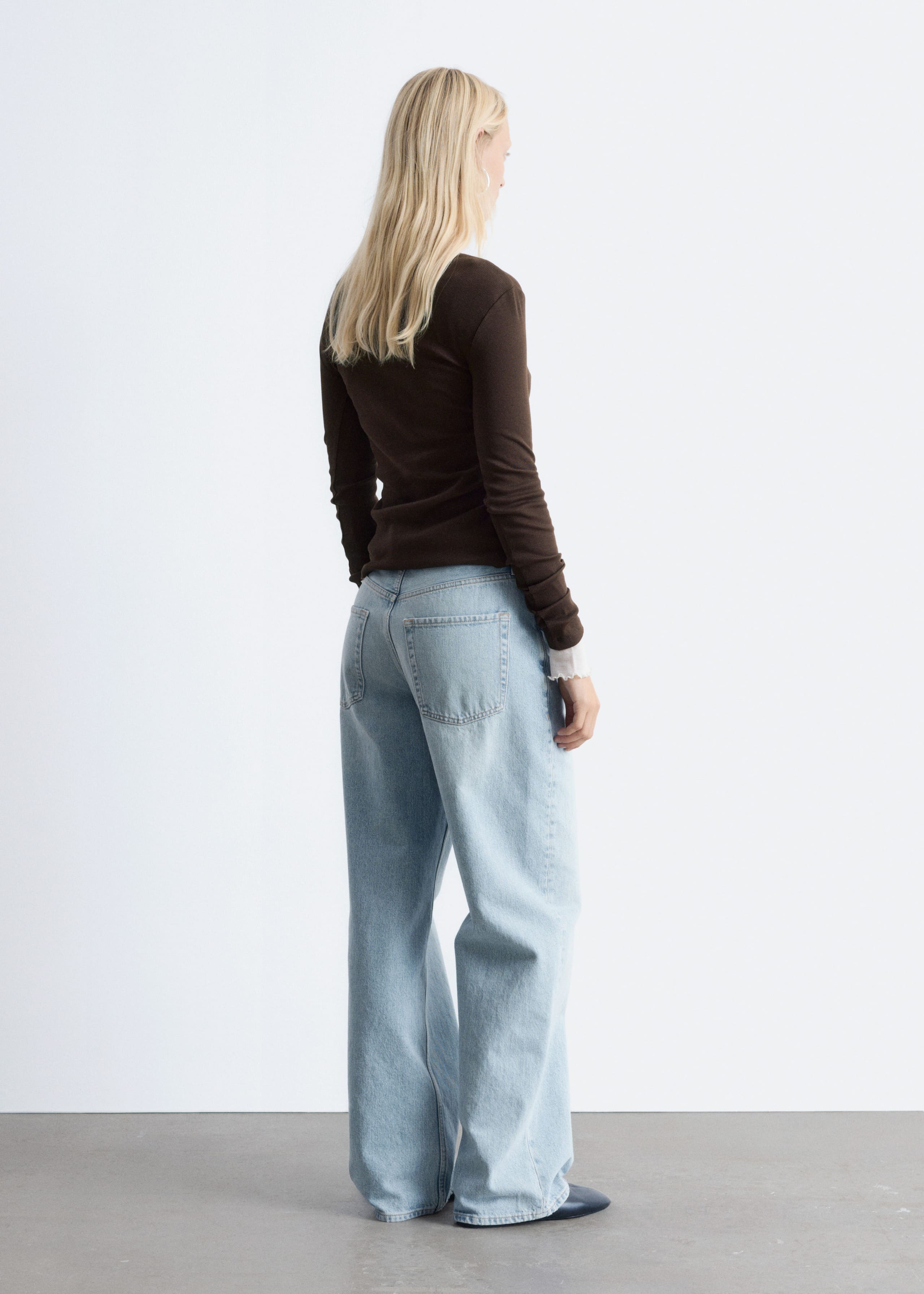 Image of Ribbed Long-Sleeve Top