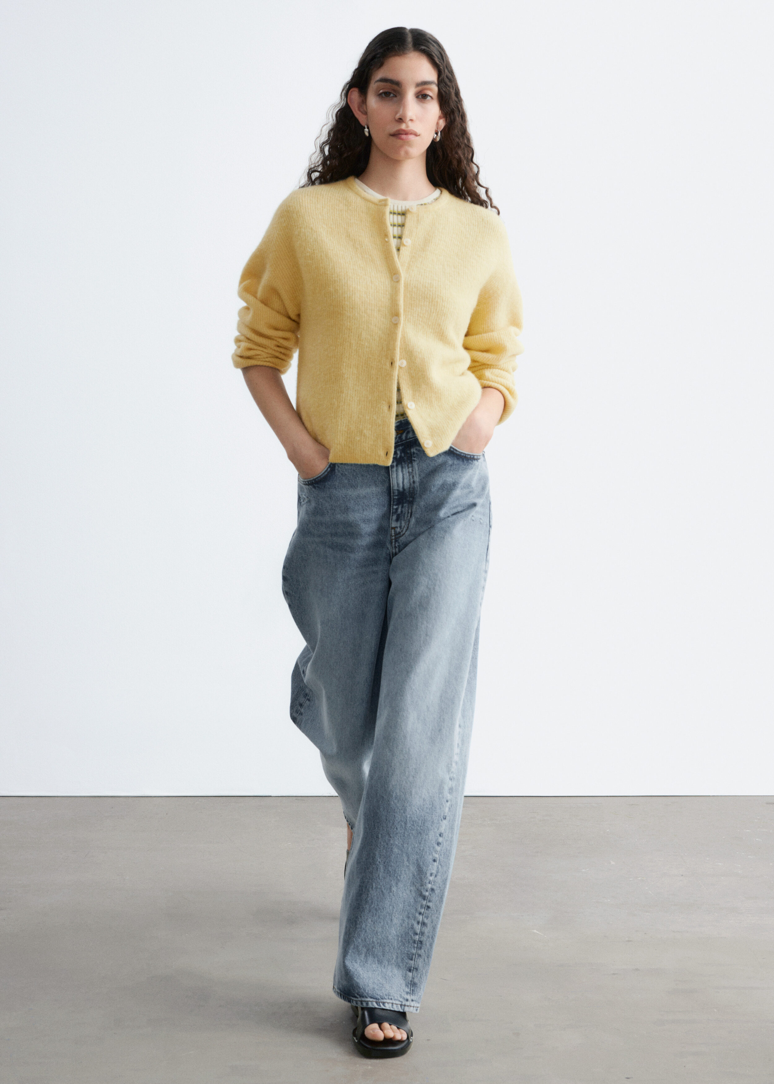 Alpaca-Blend Knitted Cardigan - Pastel Yellow - & Other Stories US