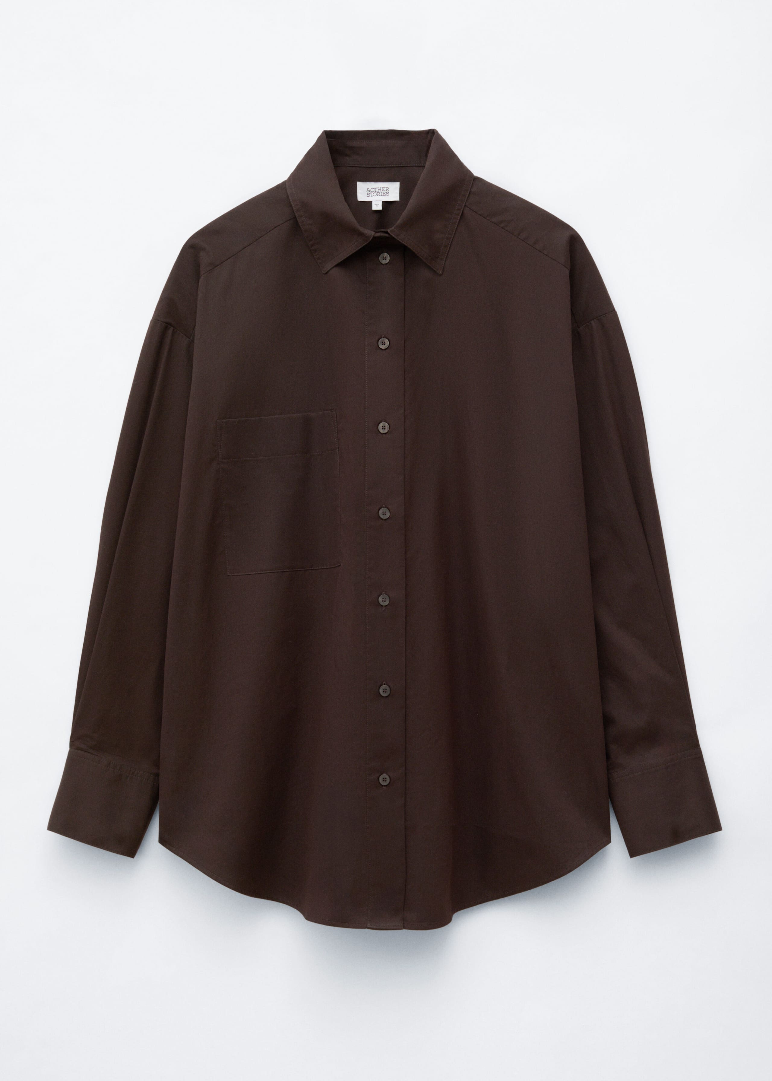 Camisa de algodón de corte holgado - Marrón oscuro - Bodegón