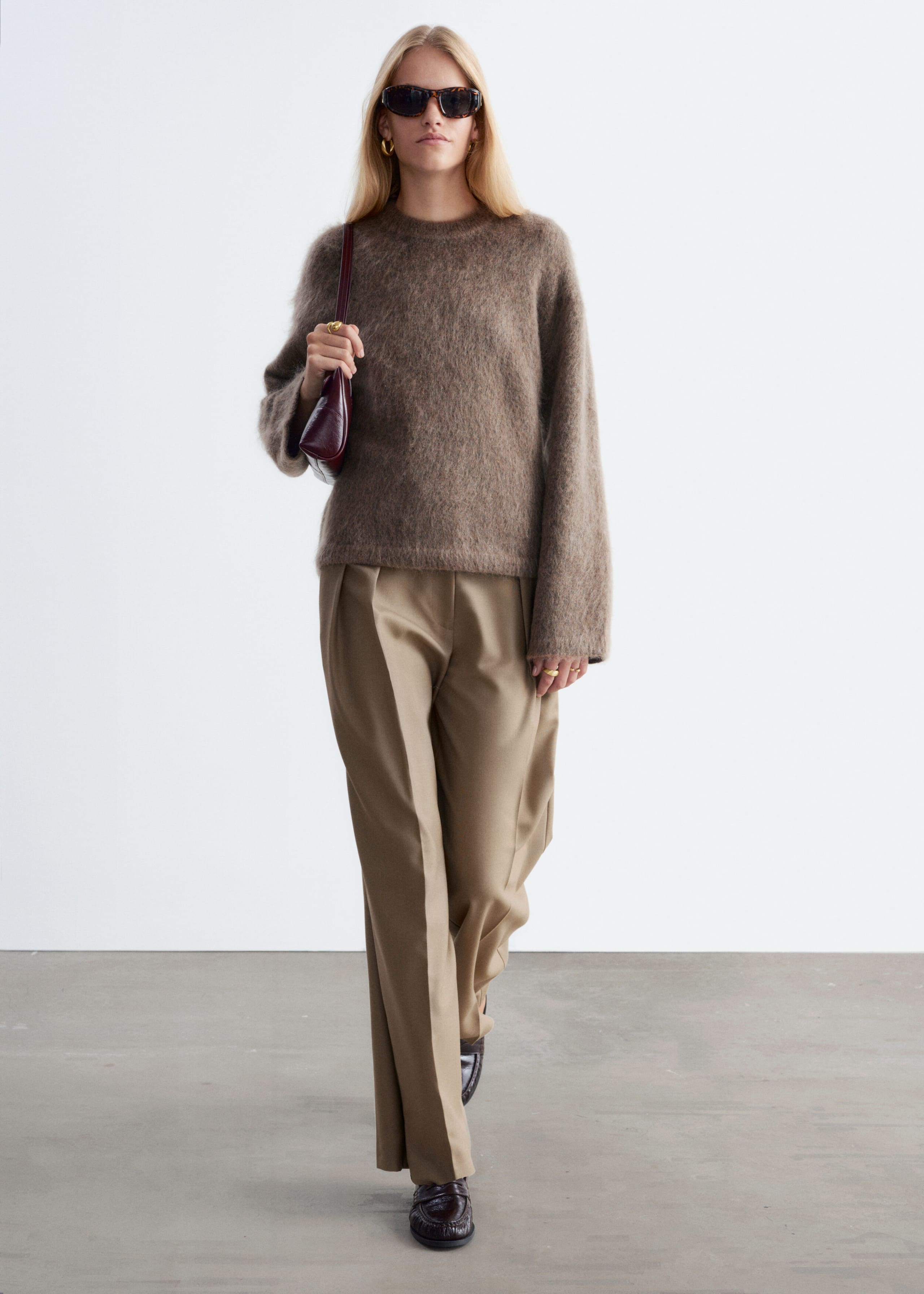 Pullover aus Mohair-Mix - Graubraun - Lookbook