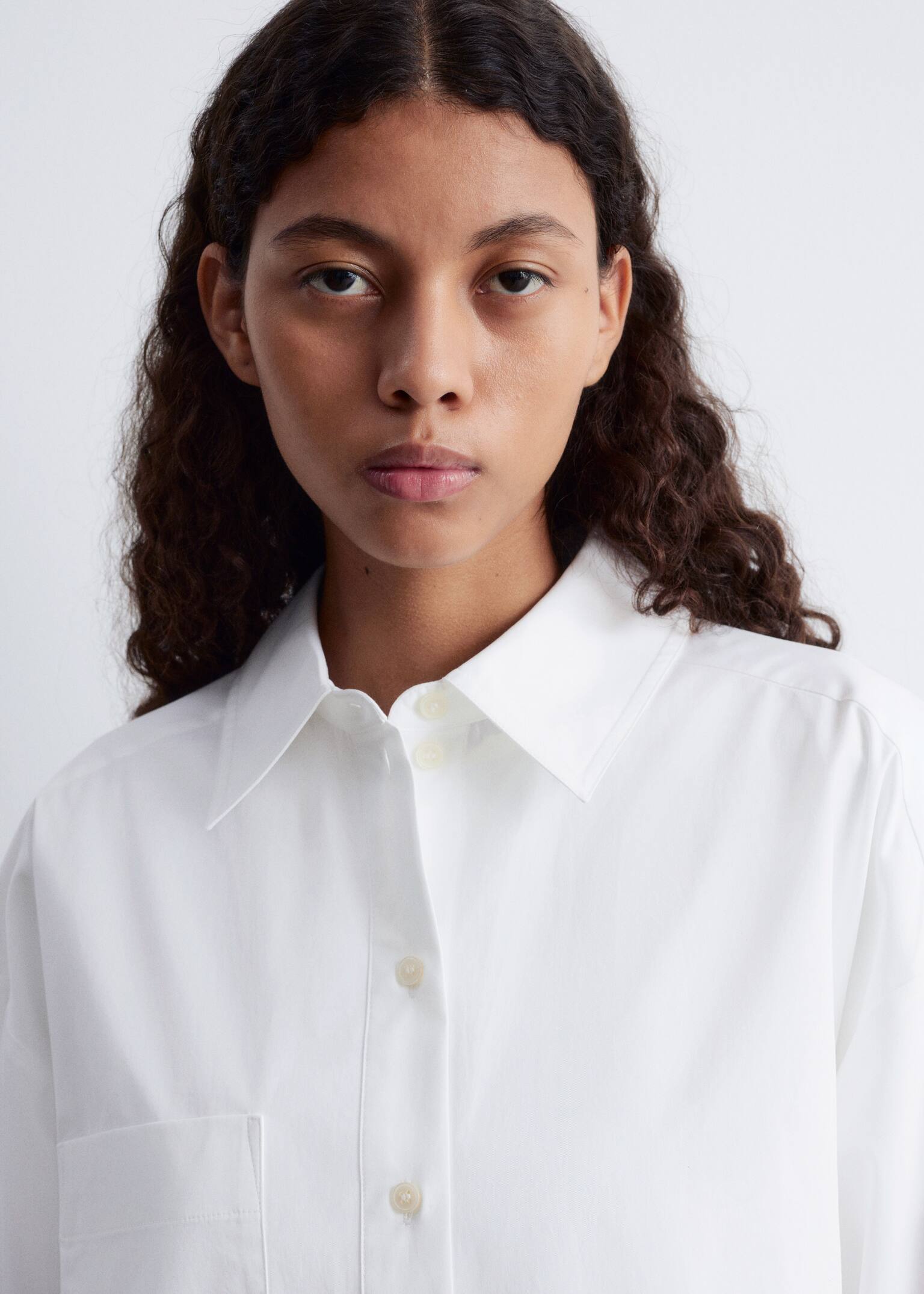 Oversized skjorte - Hvid/Hvide/brune striber - 3