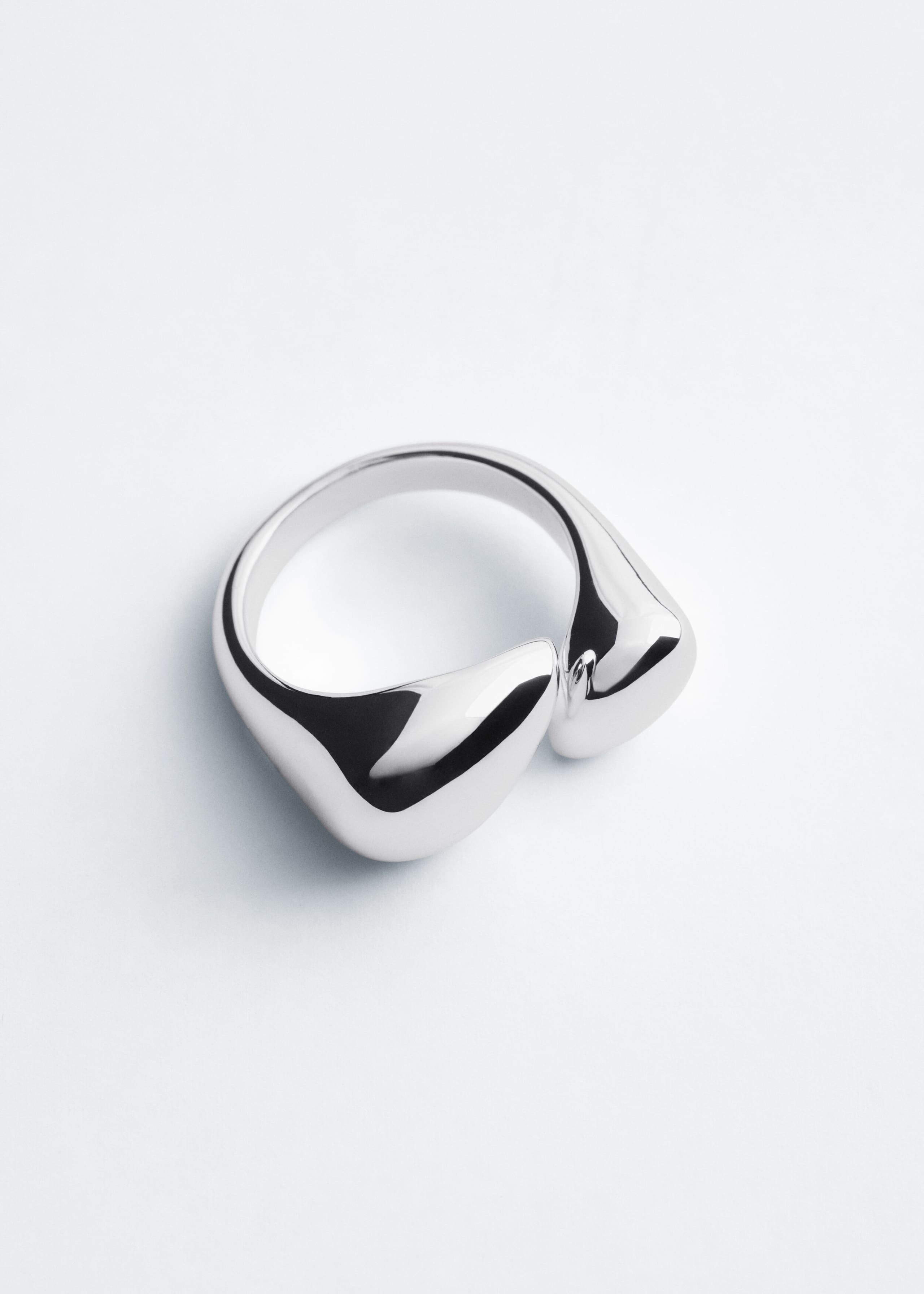 Sculptural Brass Ring - Silver - Still Life