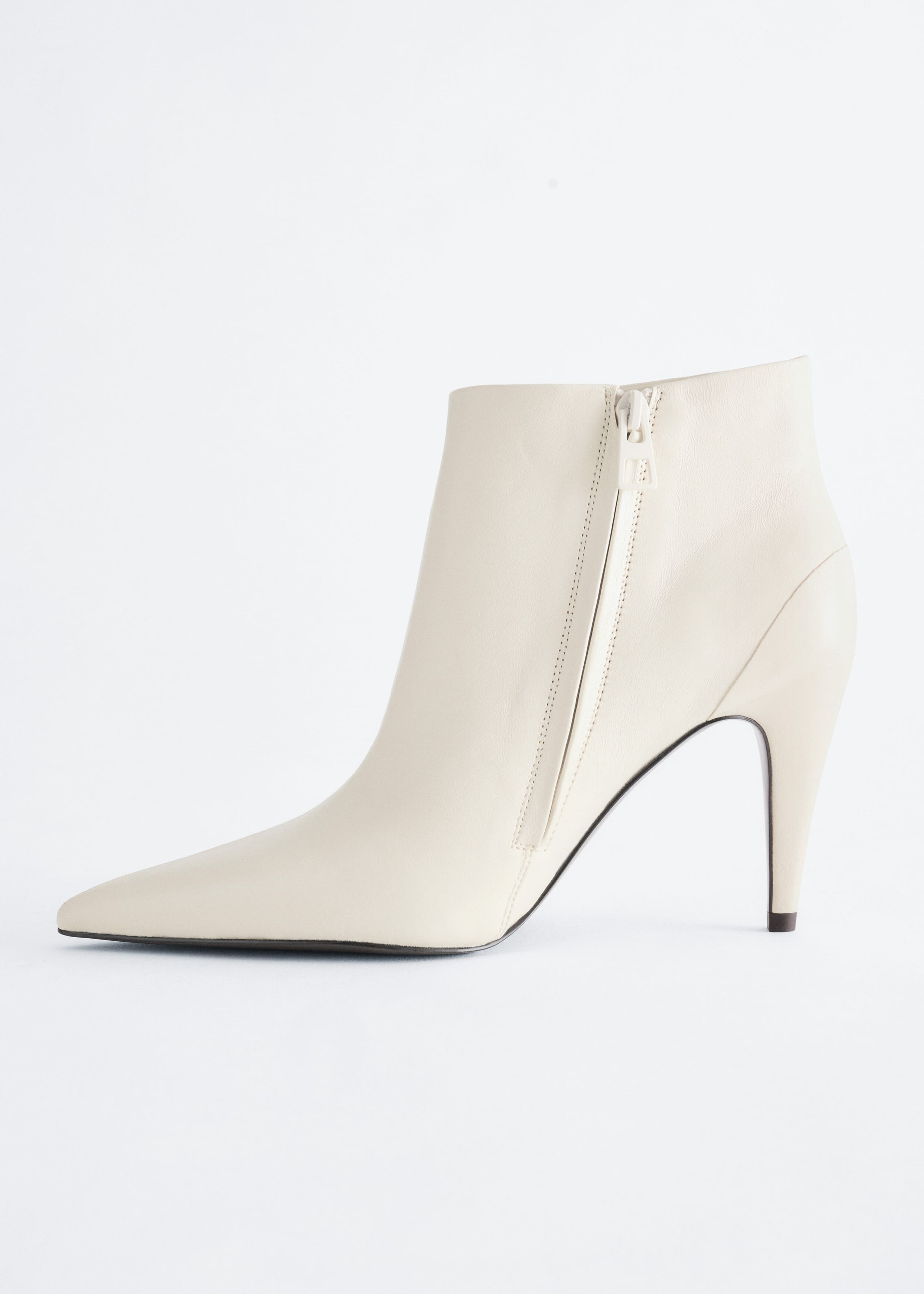 Leather Stiletto Boots Off White