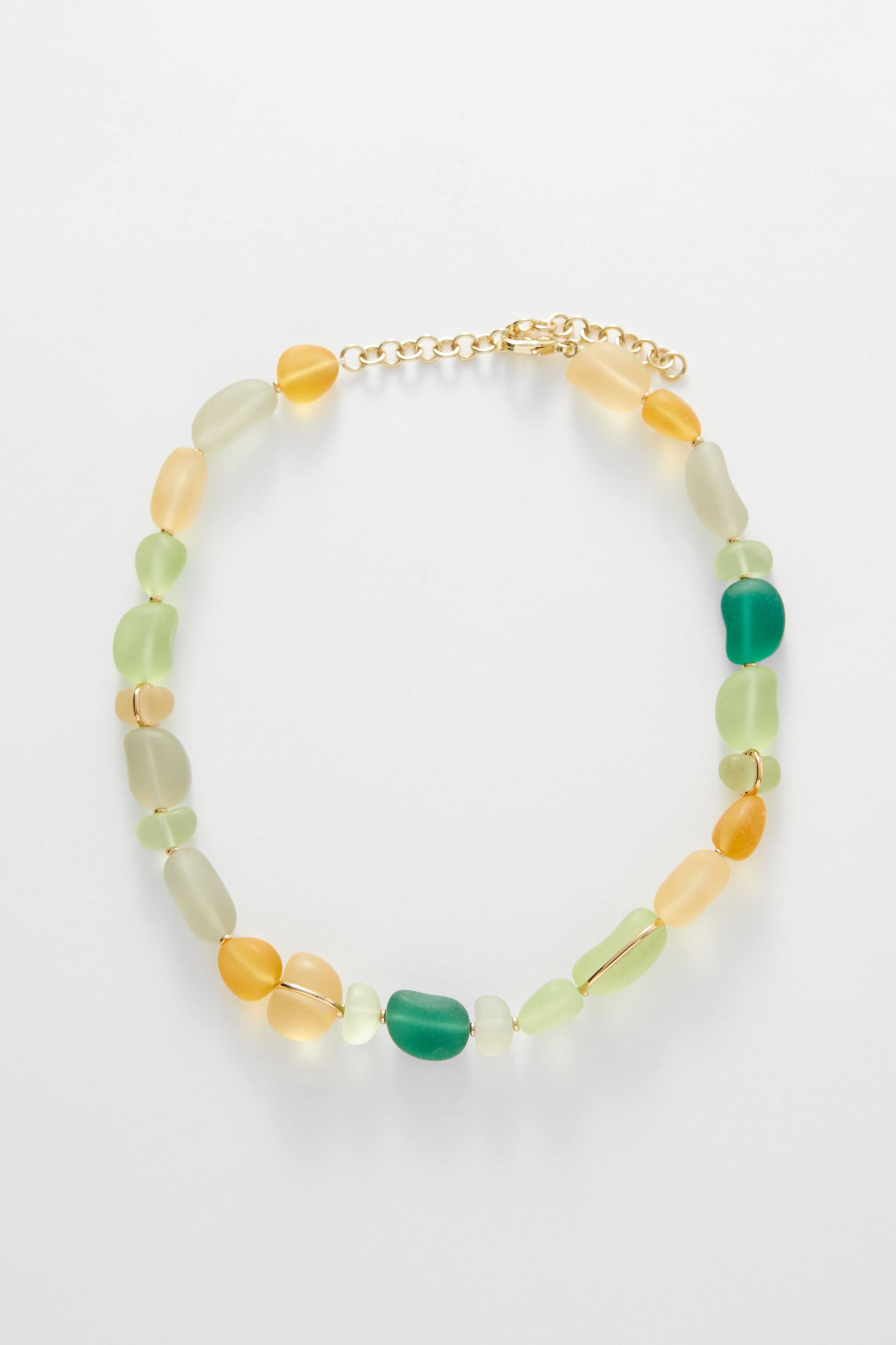 Ver imagen más grande: Collar de cuentas irregulares - Verde/Dorado - MUJER | H&M ES 1