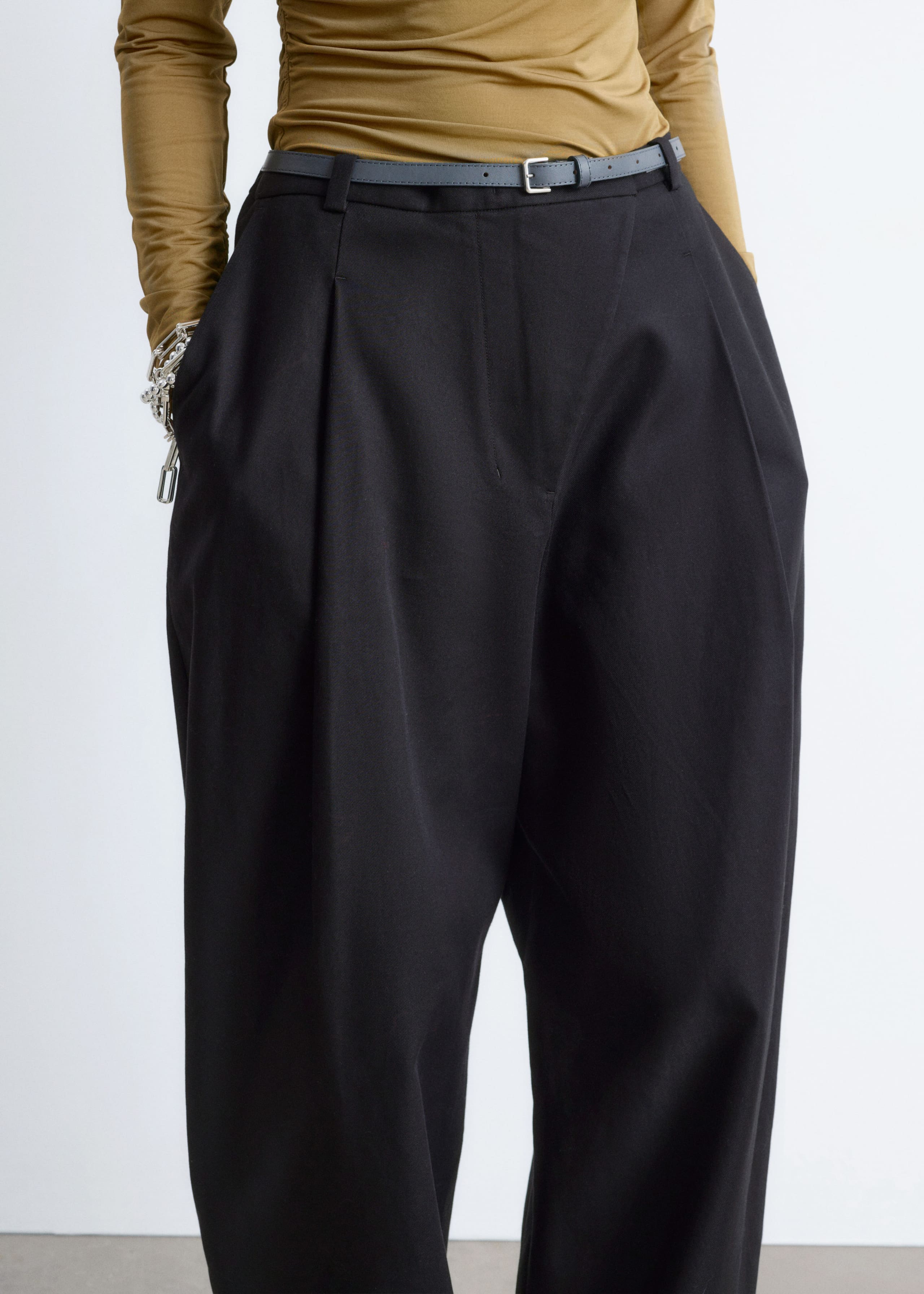 Image of Barrel-Leg Trousers