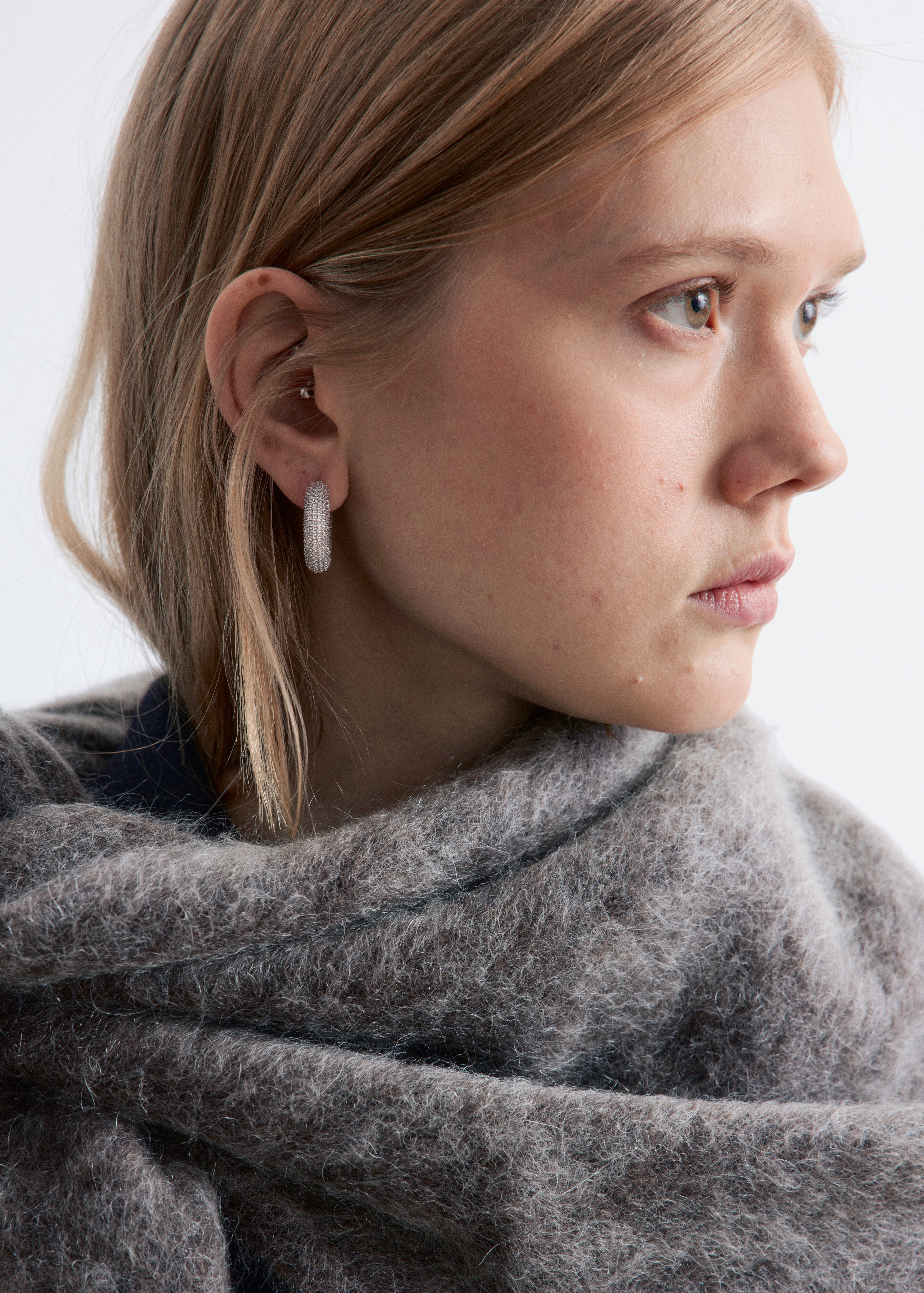 Crystal Hoop Earrings - Silver/Zlato