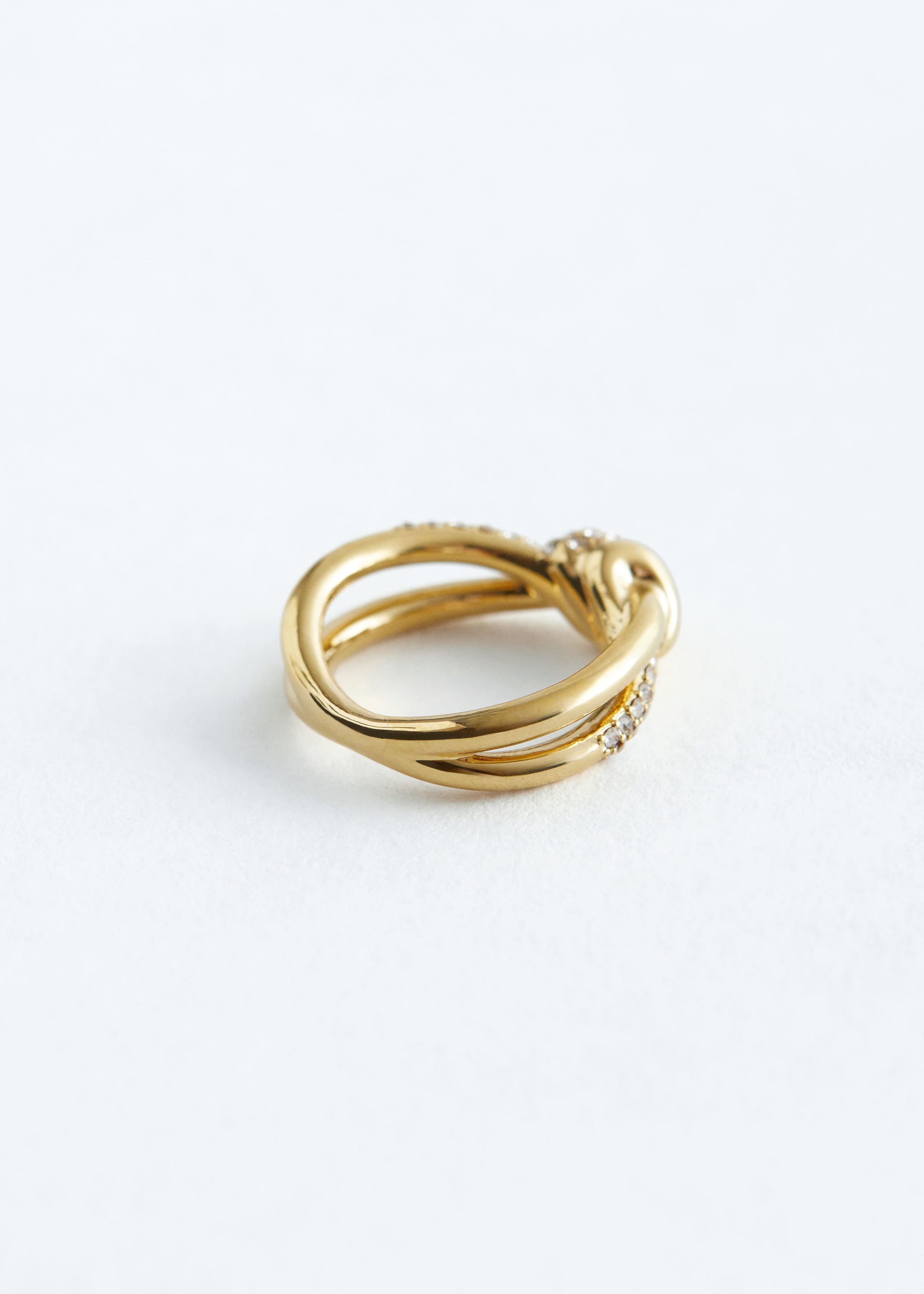 Image of Knot-Detail Crystal Ring