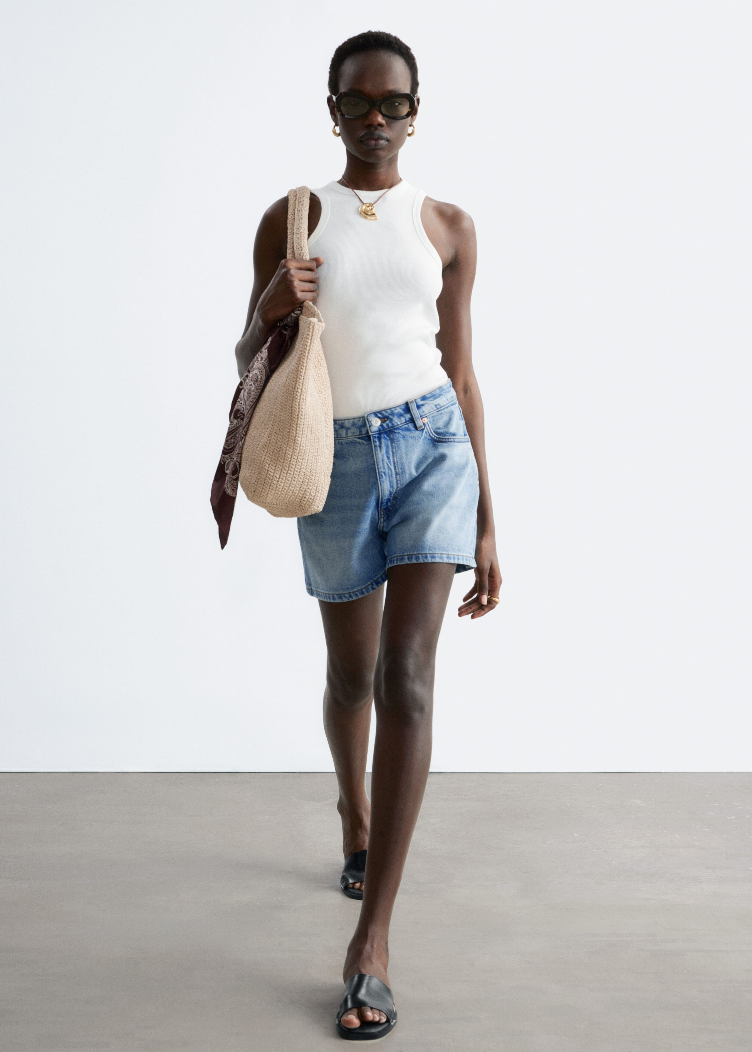 Image of Geripptes Tanktop aus Baumwolle