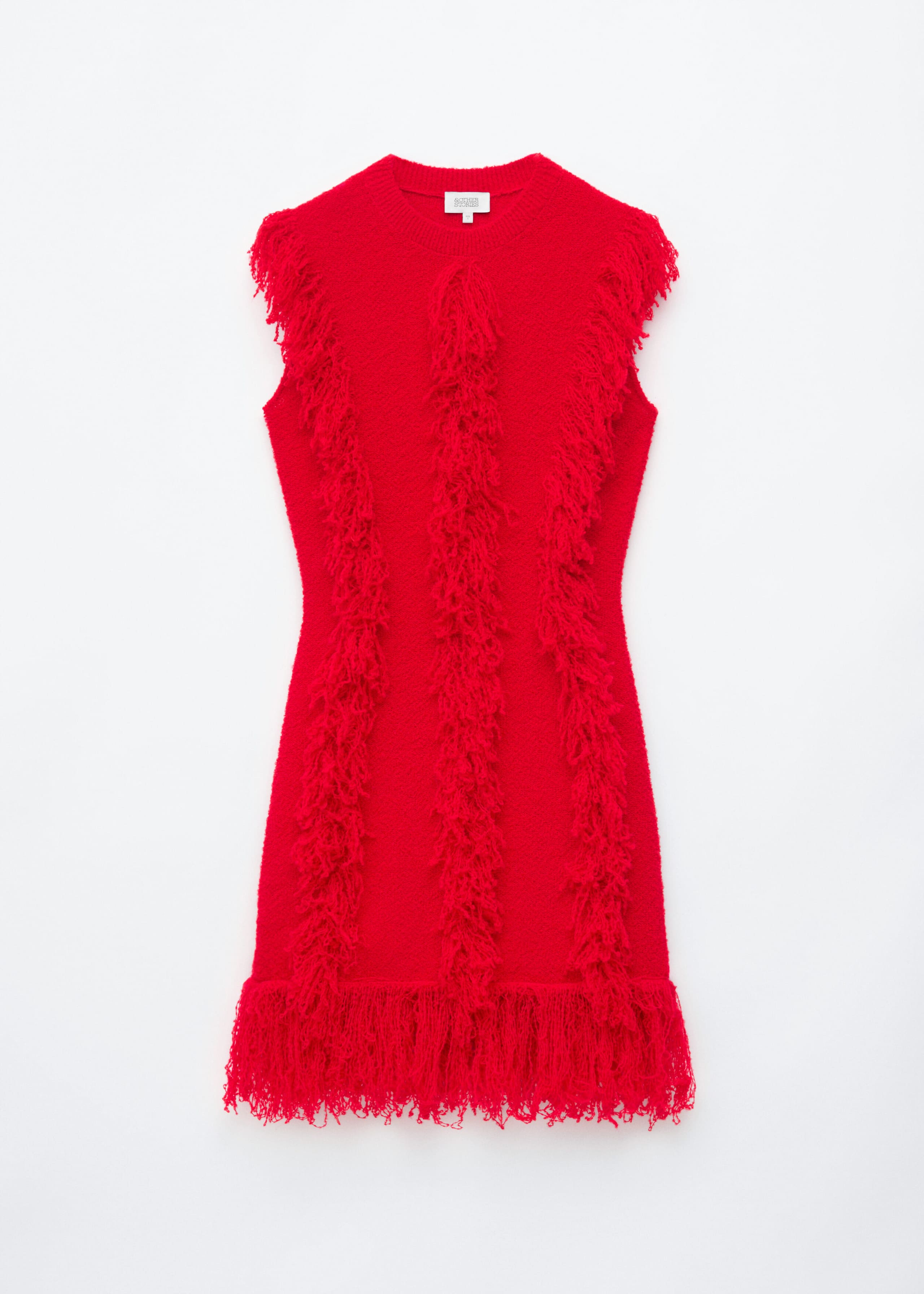 Fringed Knit Dress - Red - Still Life